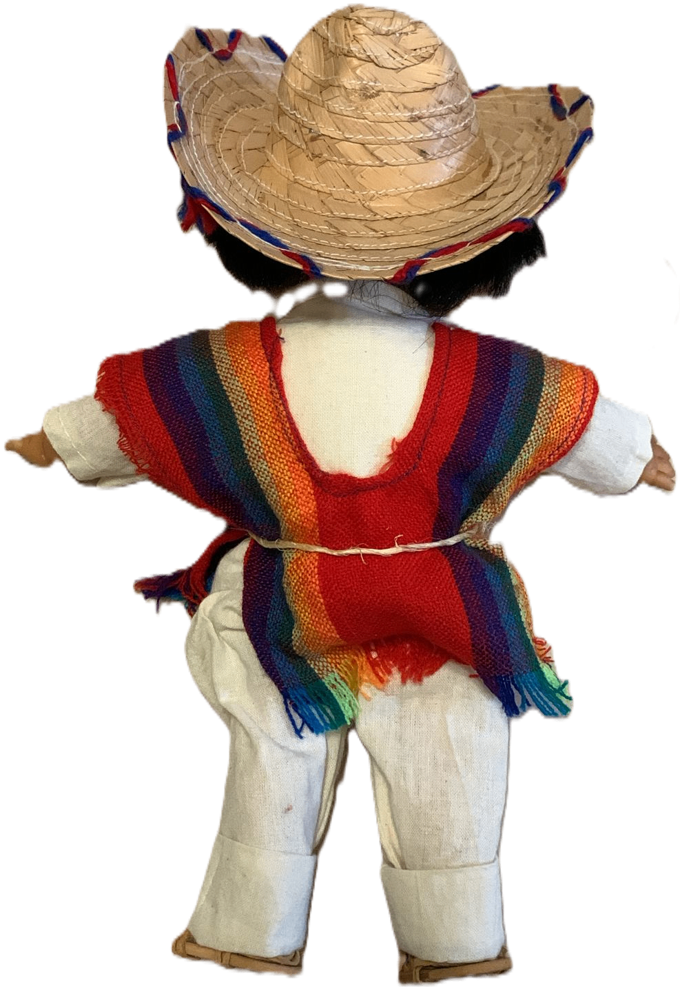Mexican Folk Boy Doll with Sombrero and Poncho - photo 2