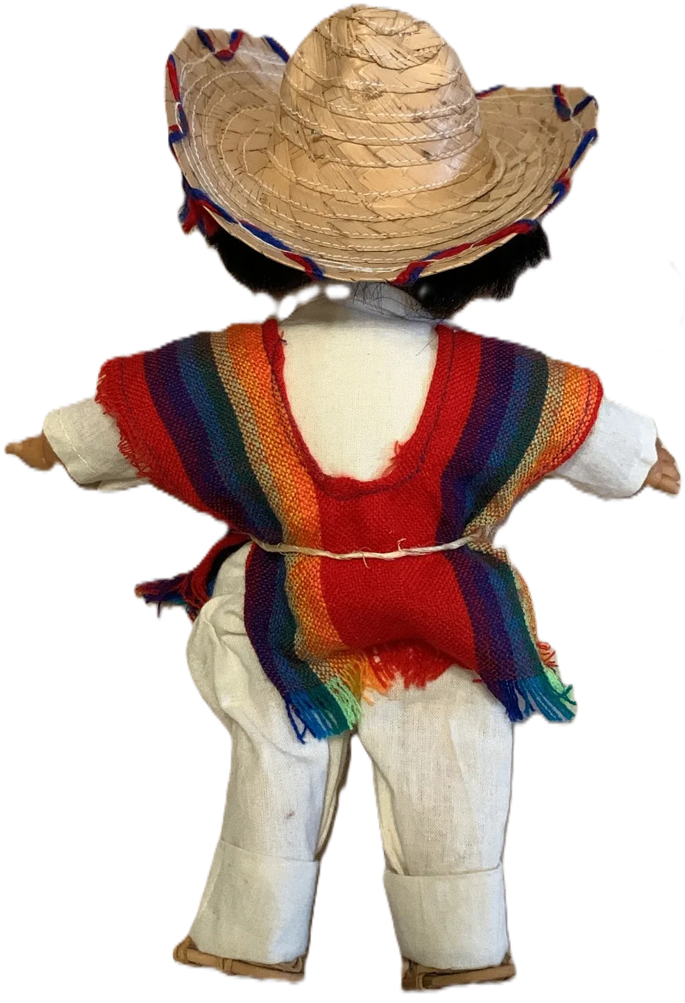 Mexican Folk Boy Doll with Sombrero and Poncho - photo 2