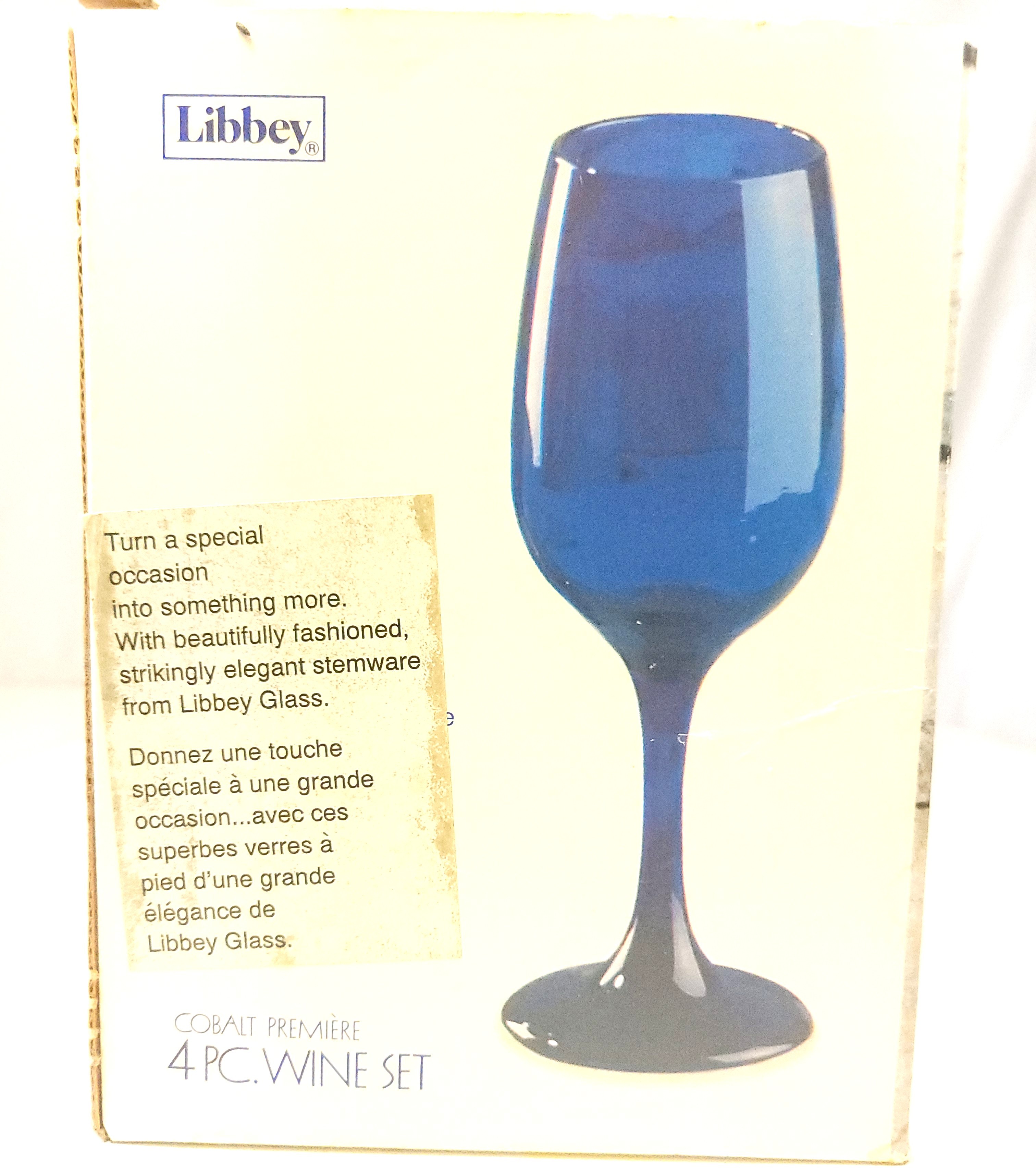Libbey Cobalt Blue Wine Glasses Premiere Stemware Original Box - photo 4