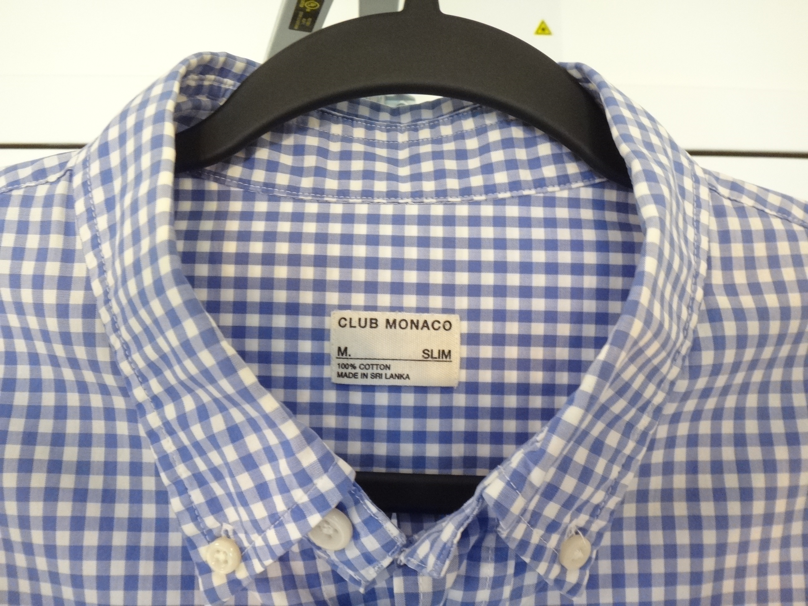 ✅♻️CLUB MONACO Men's Medium Slim Fit Light Blue & White Shirt - photo 5