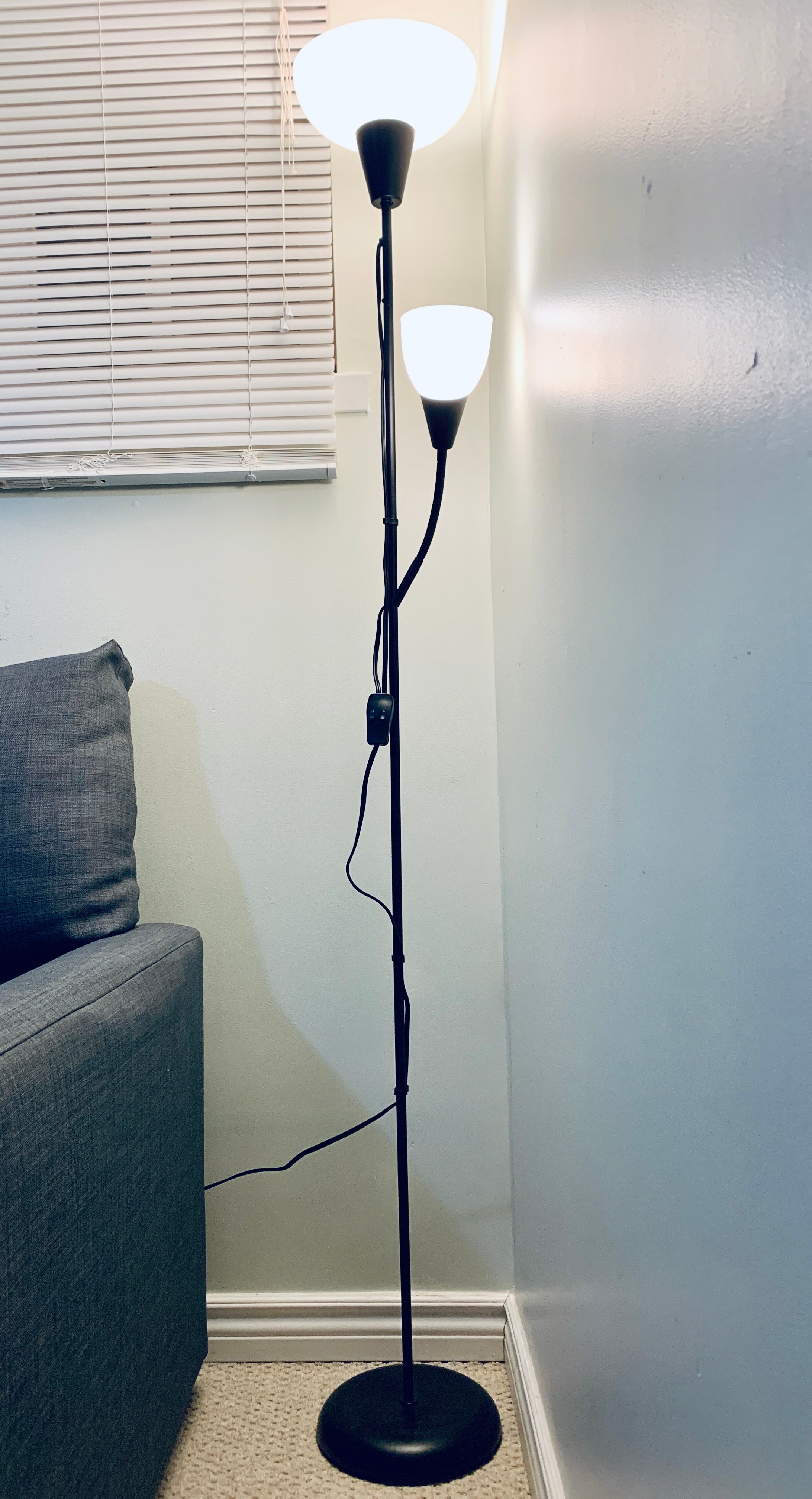TÅGARP Floor uplighter/reading lamp, black/white - photo 2