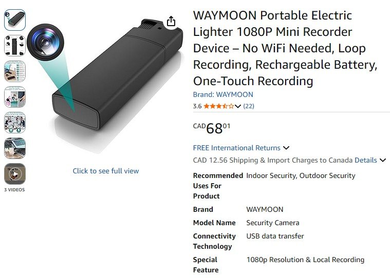 Electric Lighter with SpyCam - photo 2