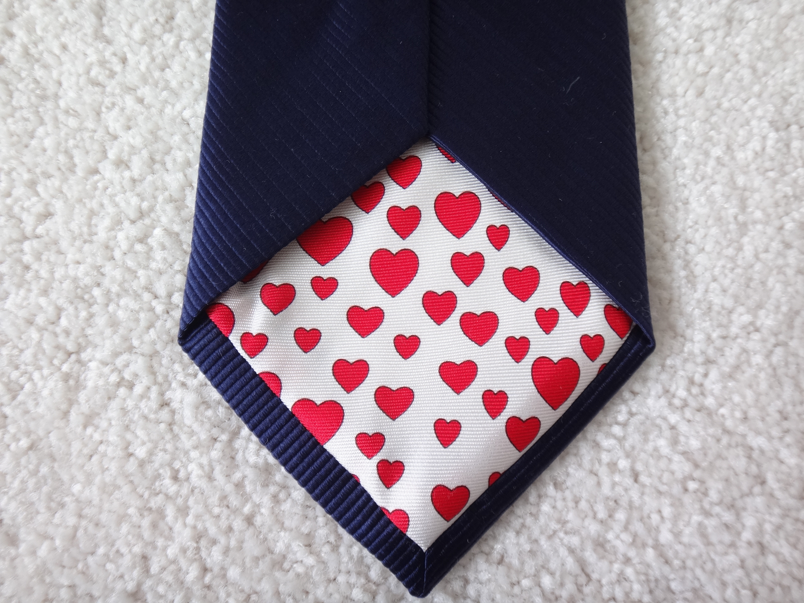 ✅🆕Men's Solid Blue Striped Pattern Silk Tie NEW - photo 4