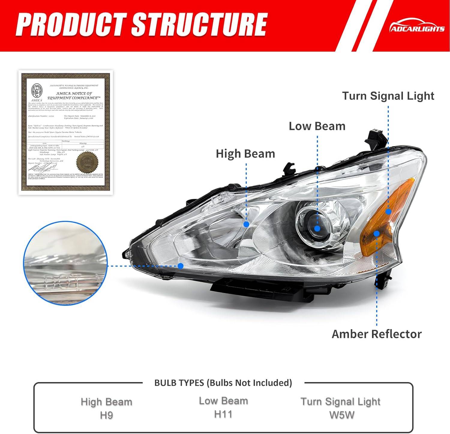Nissan Altima Headlight for 13-15 Nissan Altima - photo 3