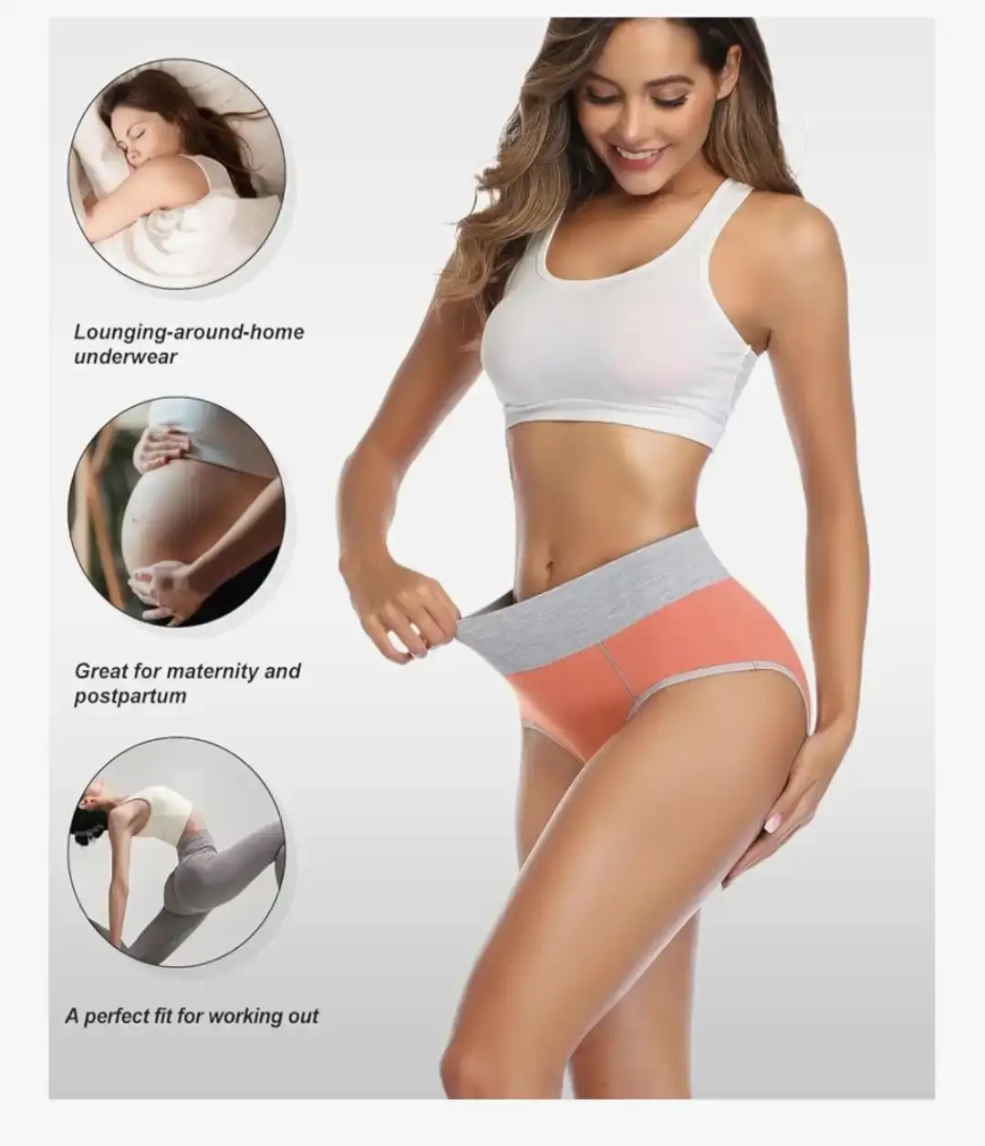 Wirarpa Women's Cotton Underwear High Waist Briefs 5 Pack - photo 3