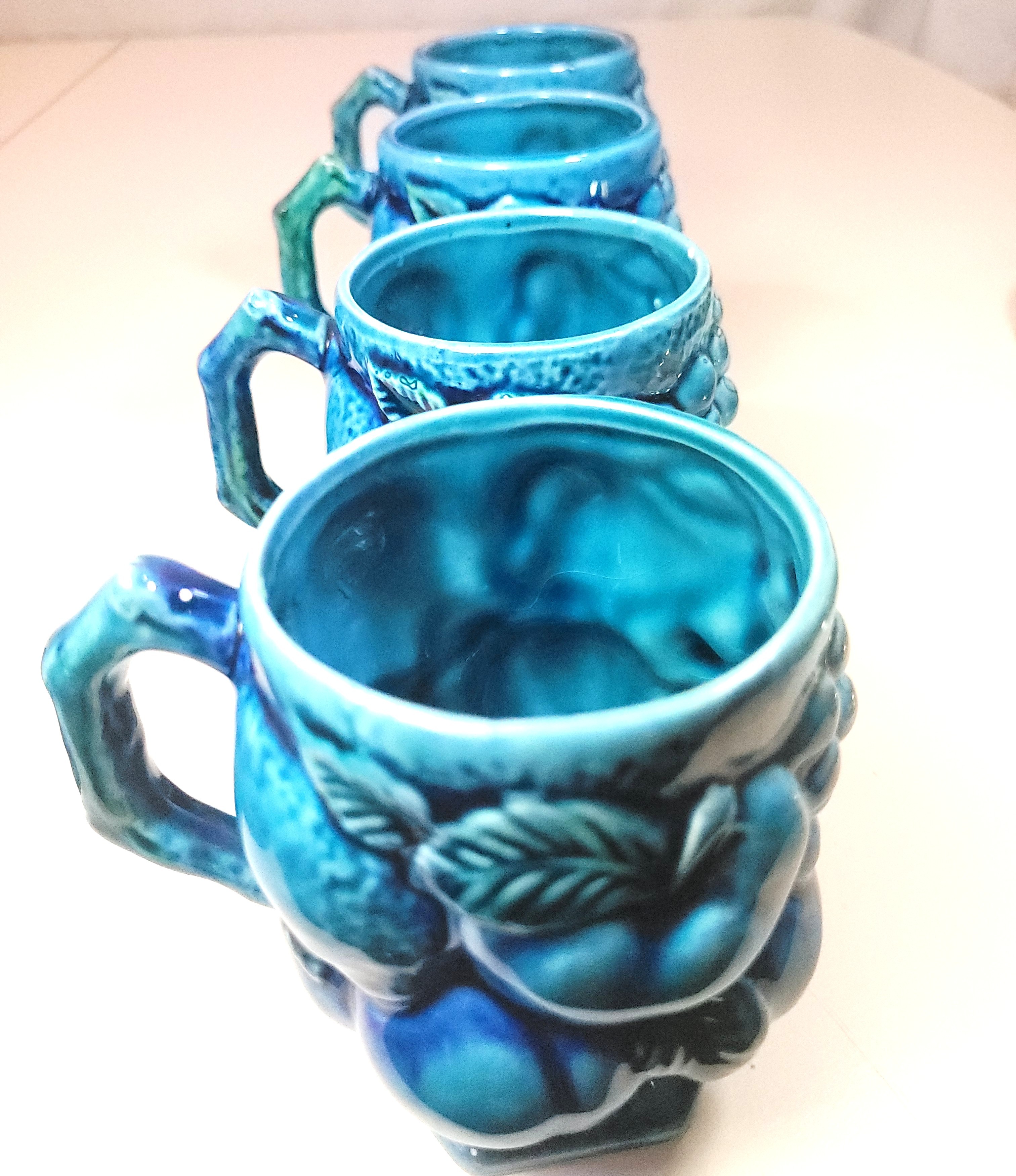 Vintage 1960s Inarco "Mood Indigo" Ceramic Mugs | E2431 Japan
