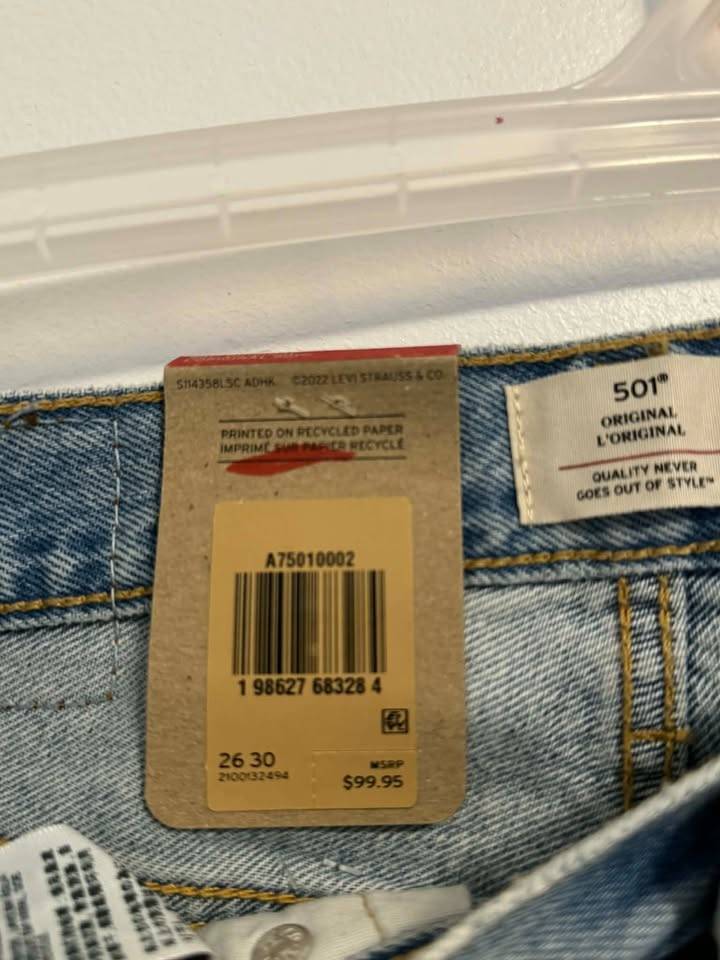 Brand-new LEVI's 501 Women  Sizes: 26 ( 2 pcs available) - photo 3