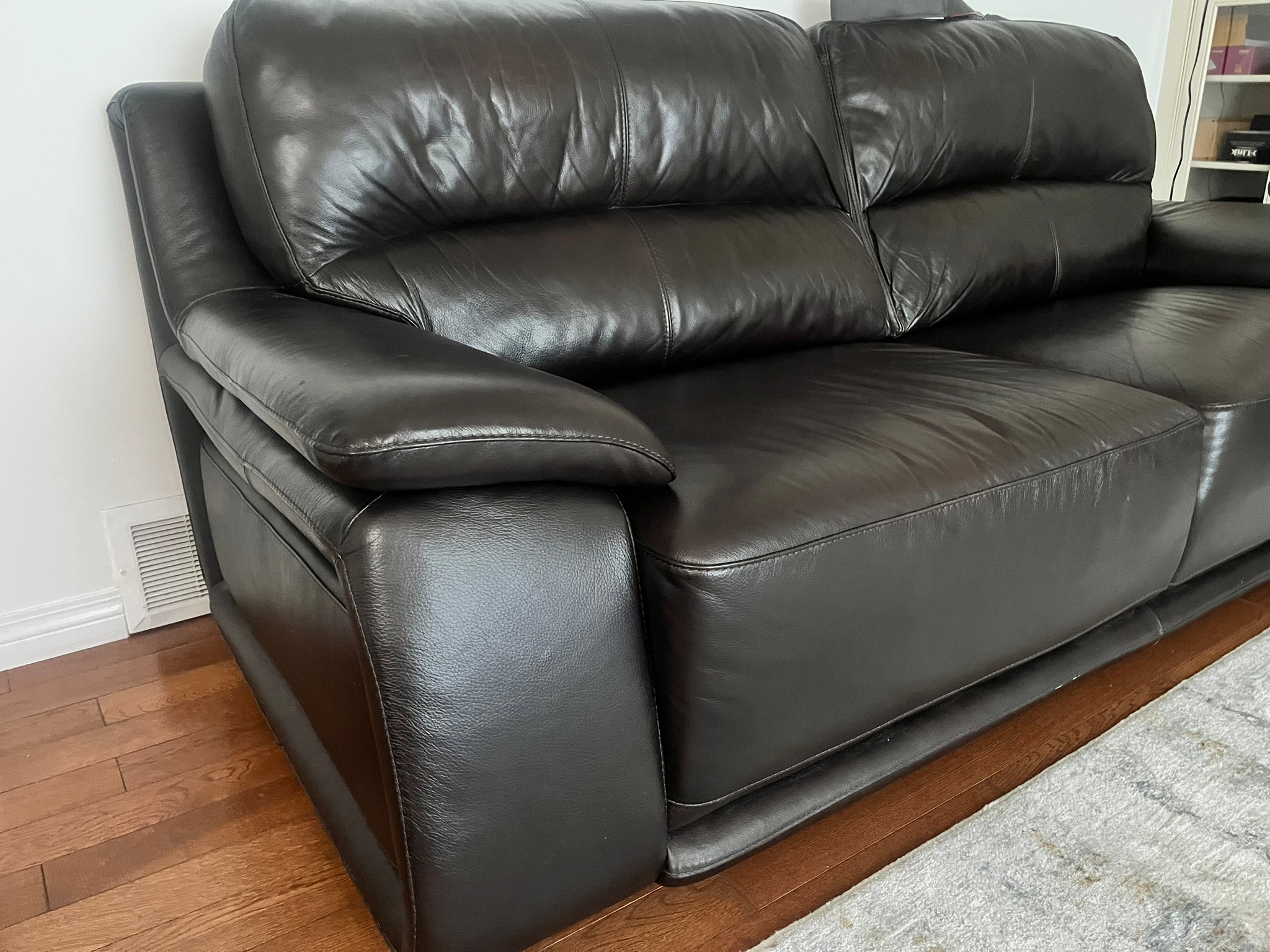 Dark Brown Leather Sofa - photo 2