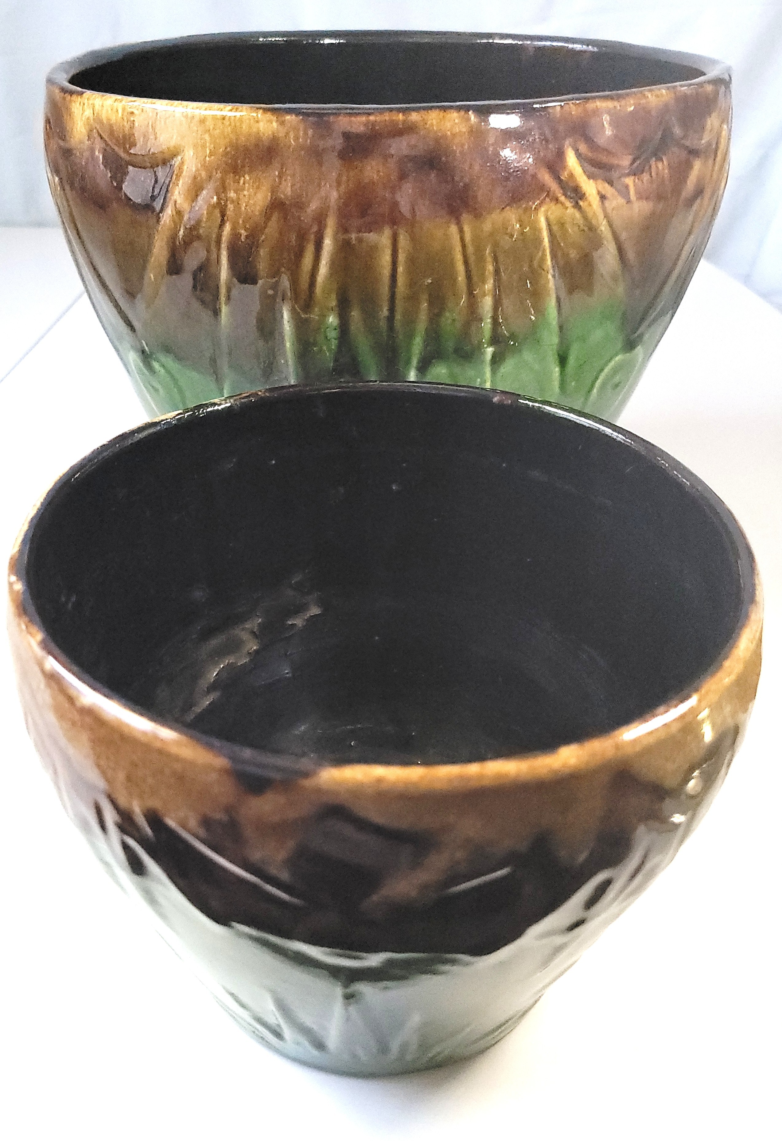 Robinson Ransbottom Sun Moon Planters – Circ. 1930s Art Pottery - photo 3