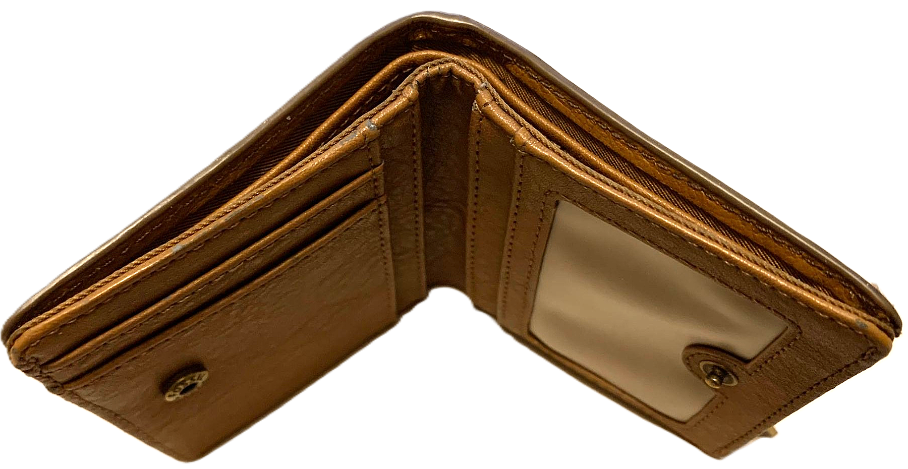 Fossil Brown Leather Wallet with Colourful Stripe Detail - photo 2