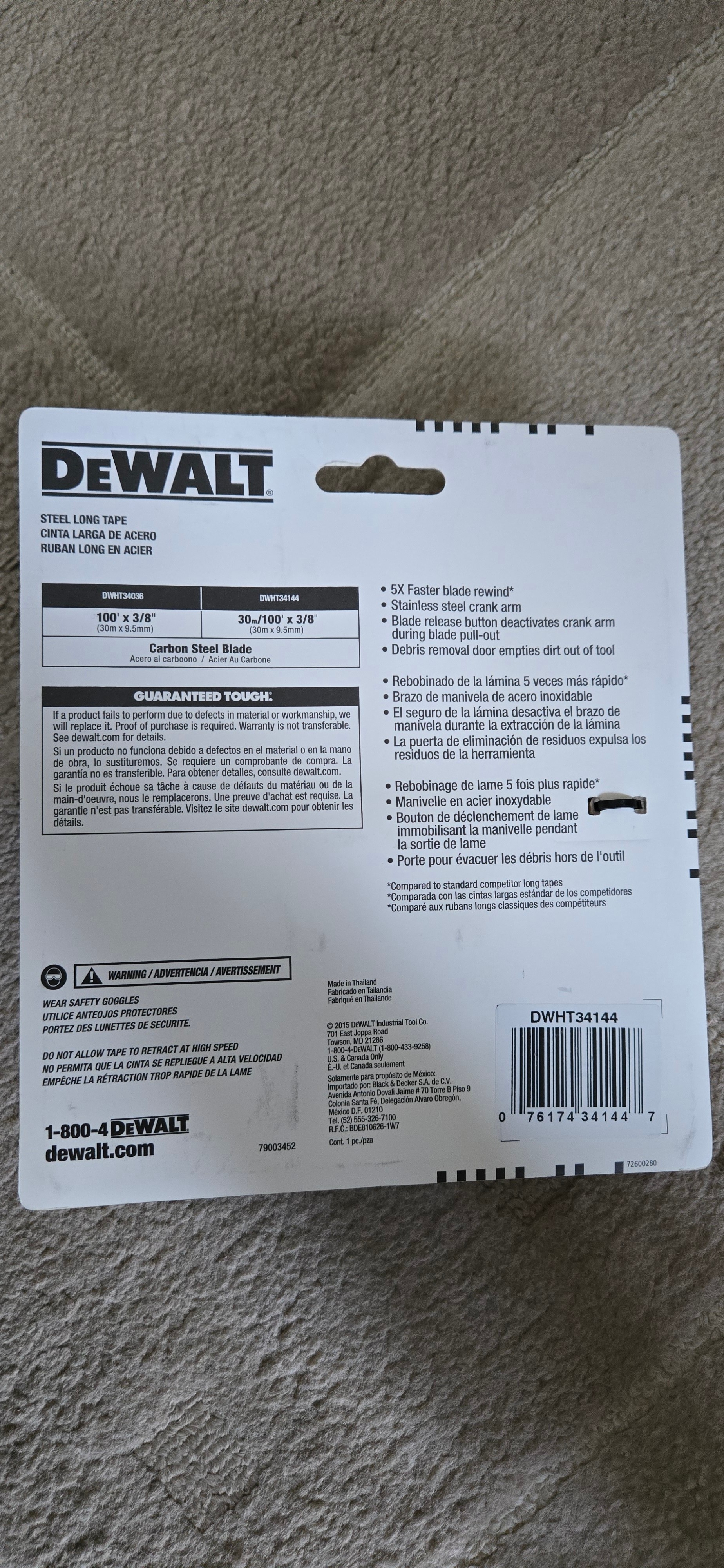 Brand New - DeWalt 30m/100’ Steel Tape Measurer, DWHT34144 - photo 2
