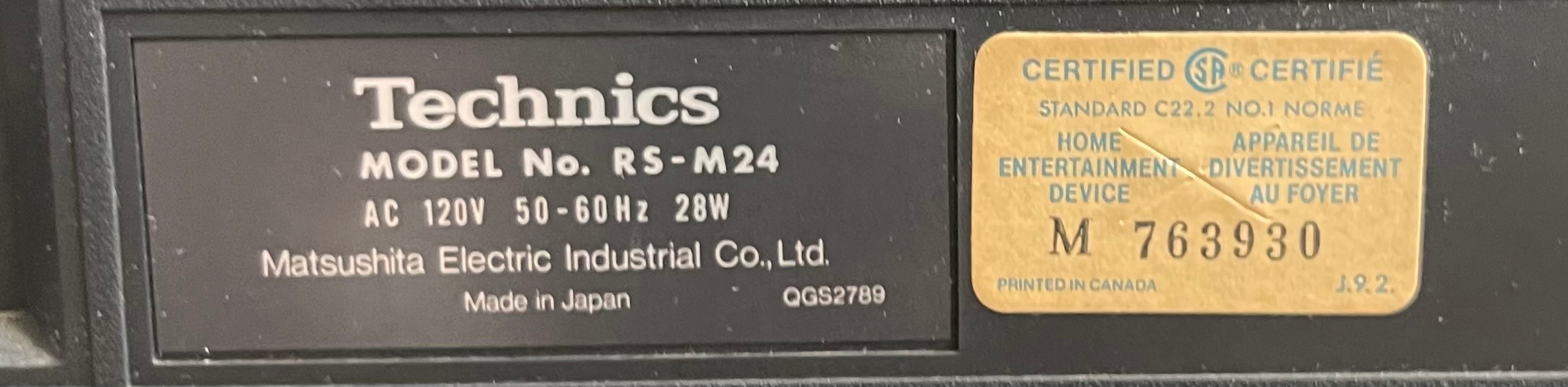 Vintage Technics RS-M24 Cassette Deck - Silver Face - Tested - photo 4