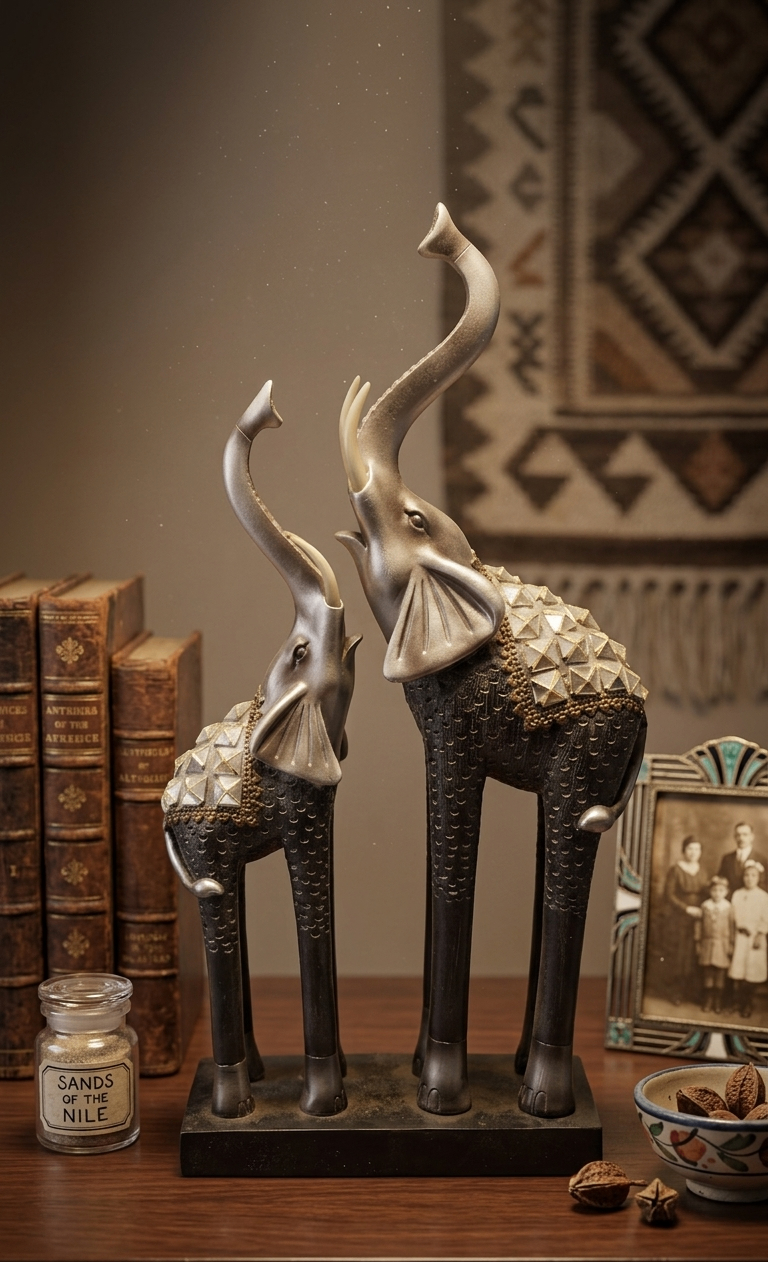 Anthem of the Savannah - Two Elephant Show Piece - Washable