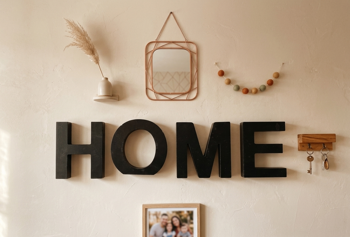 Black "HOME" Wall Letters