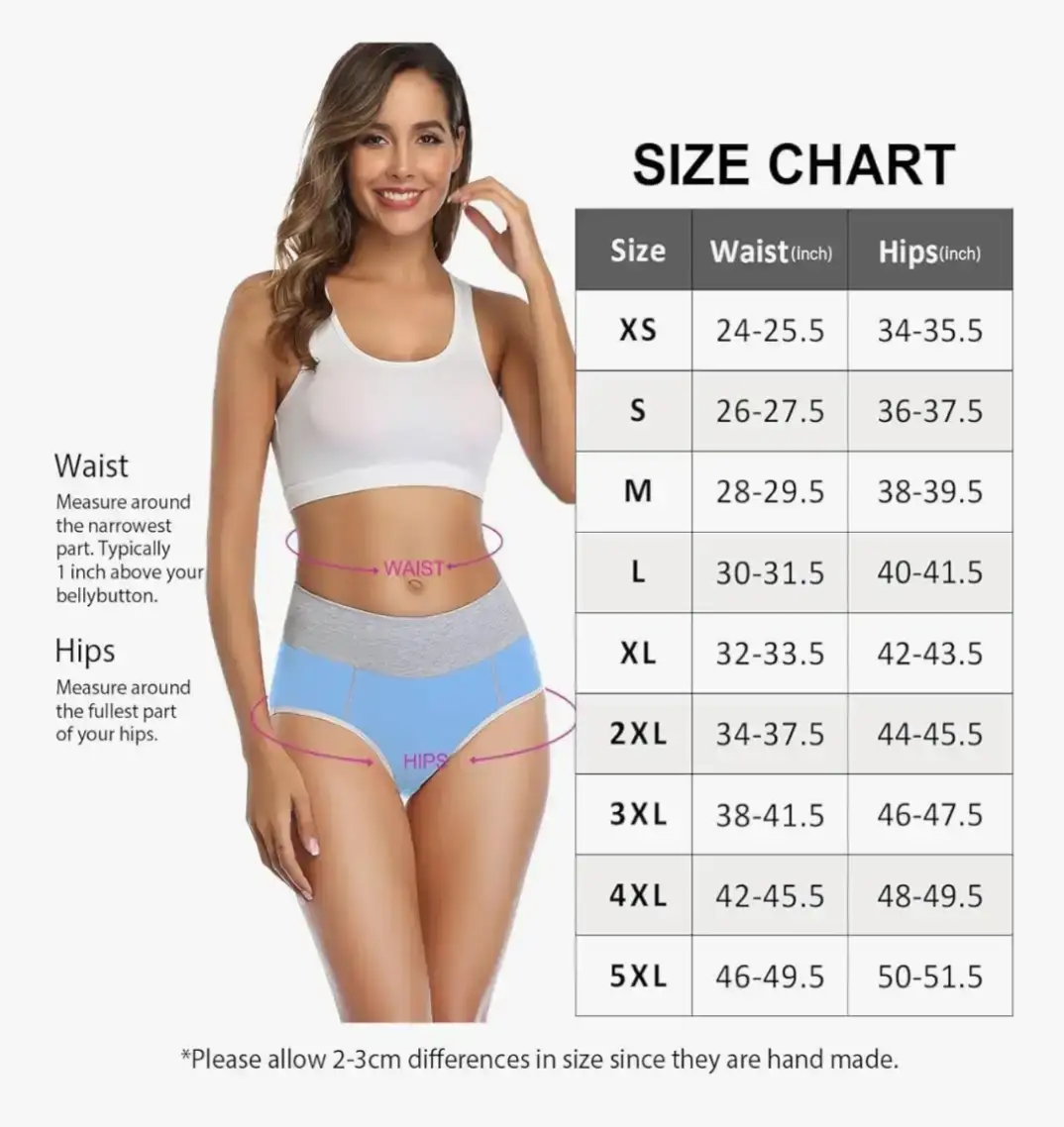Wirarpa Women's Cotton Underwear High Waist Briefs 5 Pack - photo 4