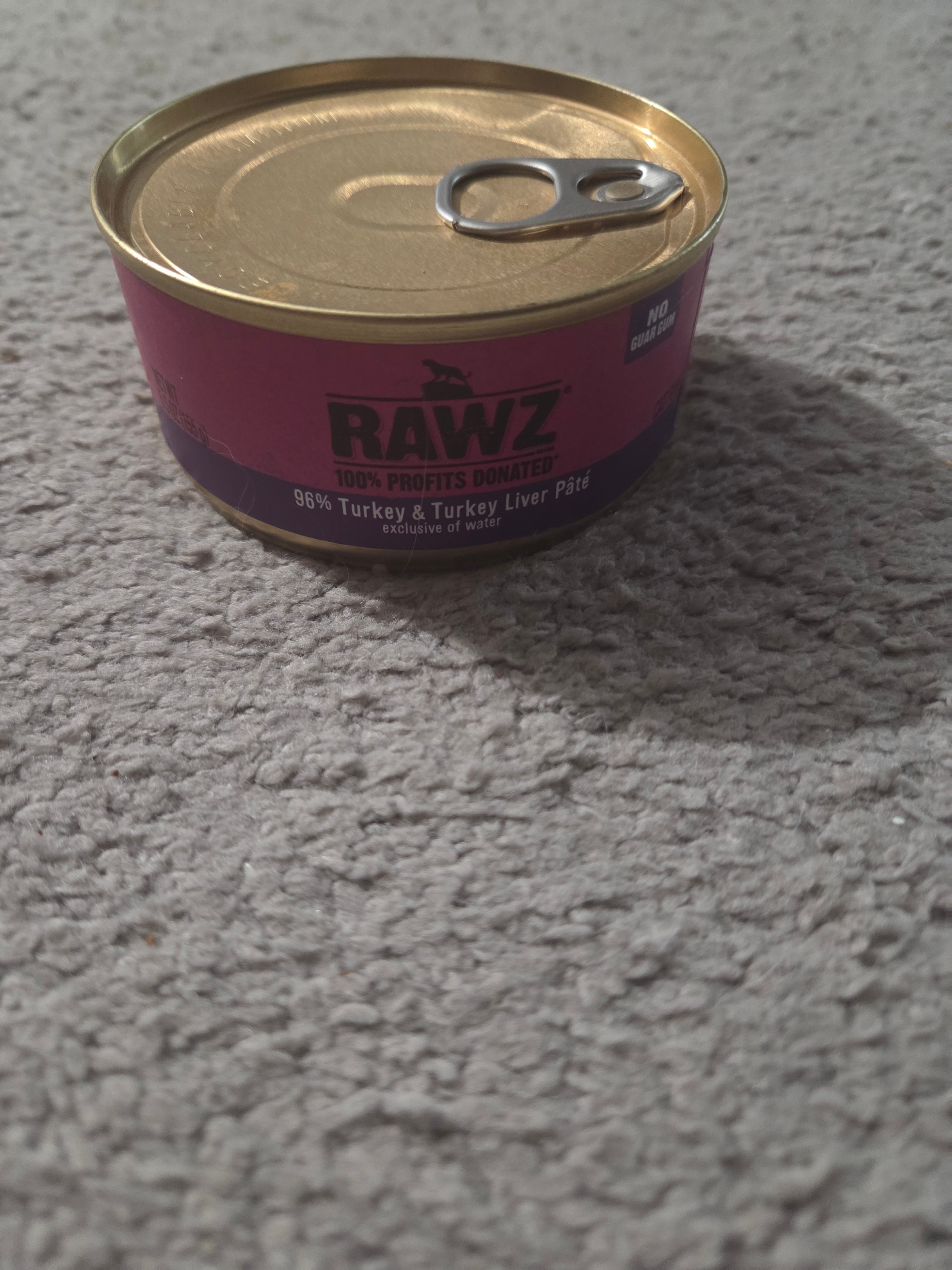 RAWZ 96% Turkey & Turkey Liver Pate Premium Wet Cat Food, 5.5oz