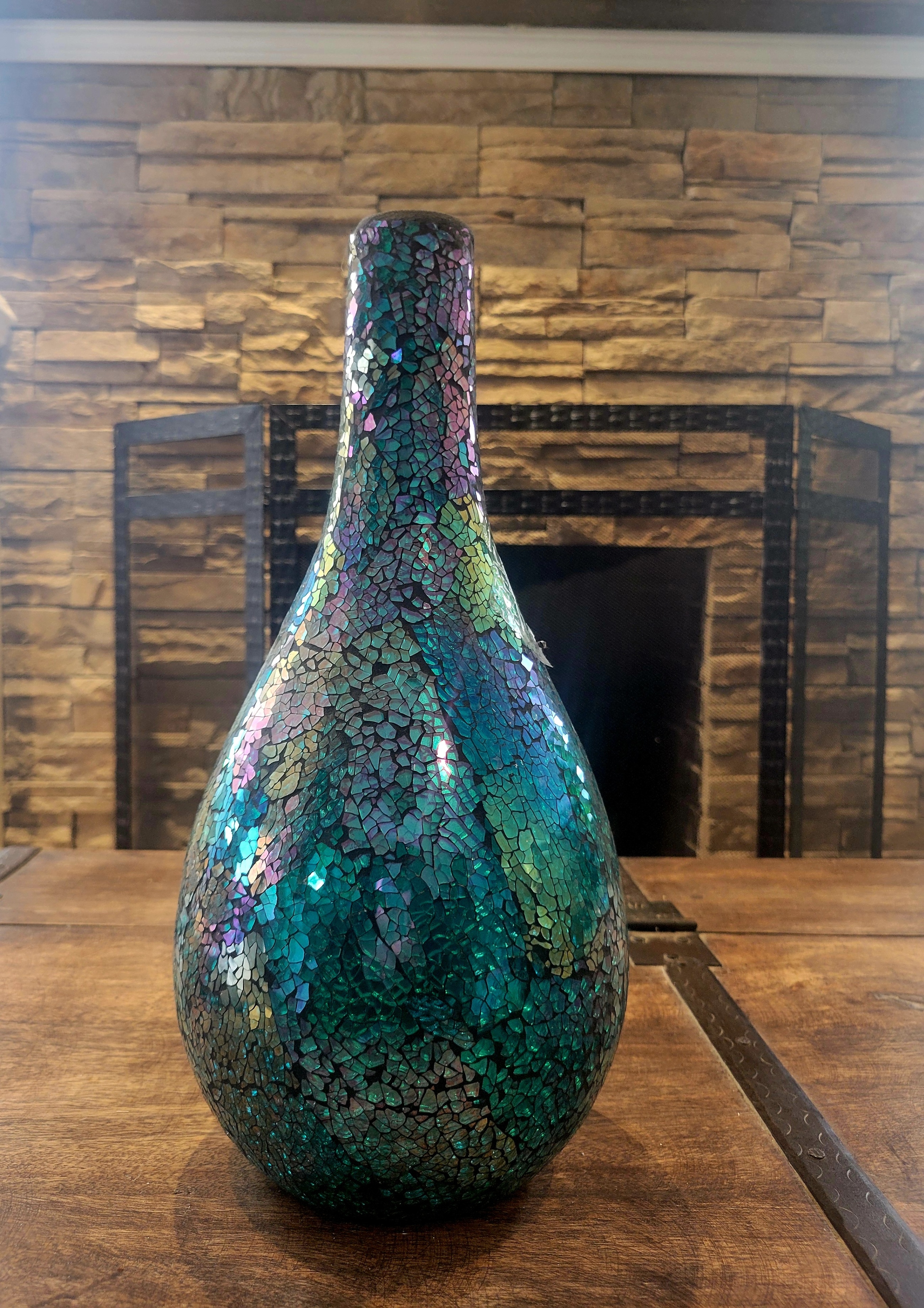 Boho Chic Mosaic Glass Vase $15
