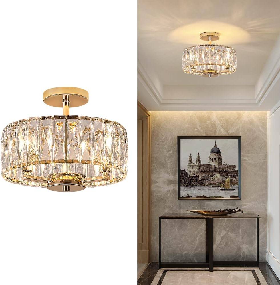 Crystal Chandelier Flush Mount Light Fixture - photo 4