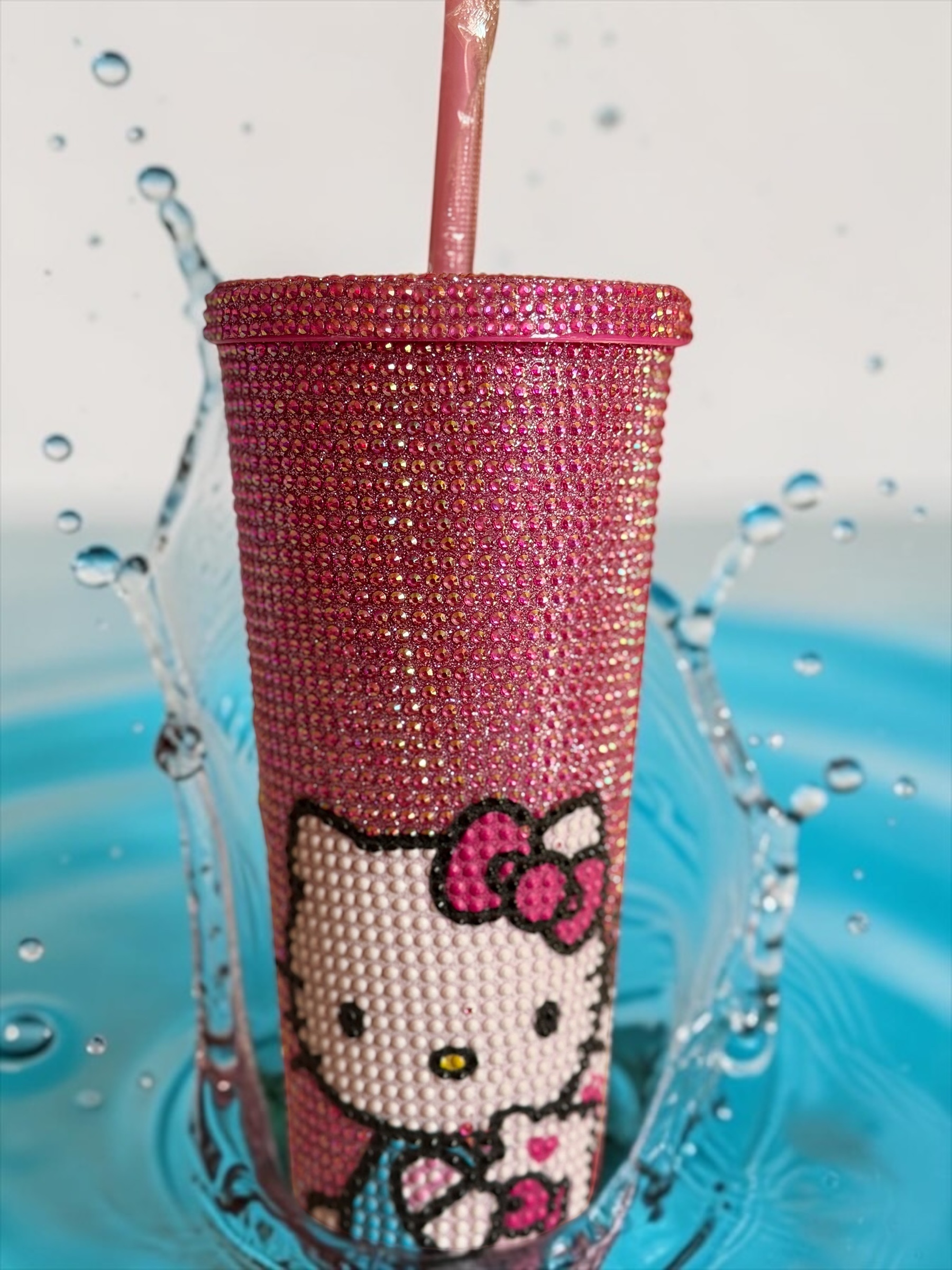 Hello Kitty Rhinestone Cup with Straw