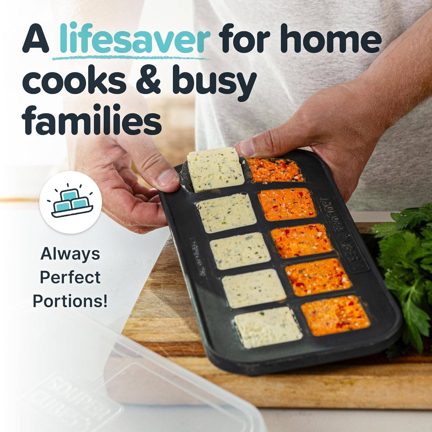 NEW Souper Cubes 2 Tbsp Silicone Freezer Tray in Charcoal - photo 3