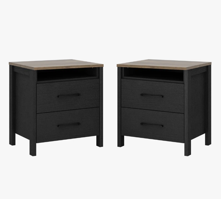 Set of 2 Black Nightstands - New in box - photo 2