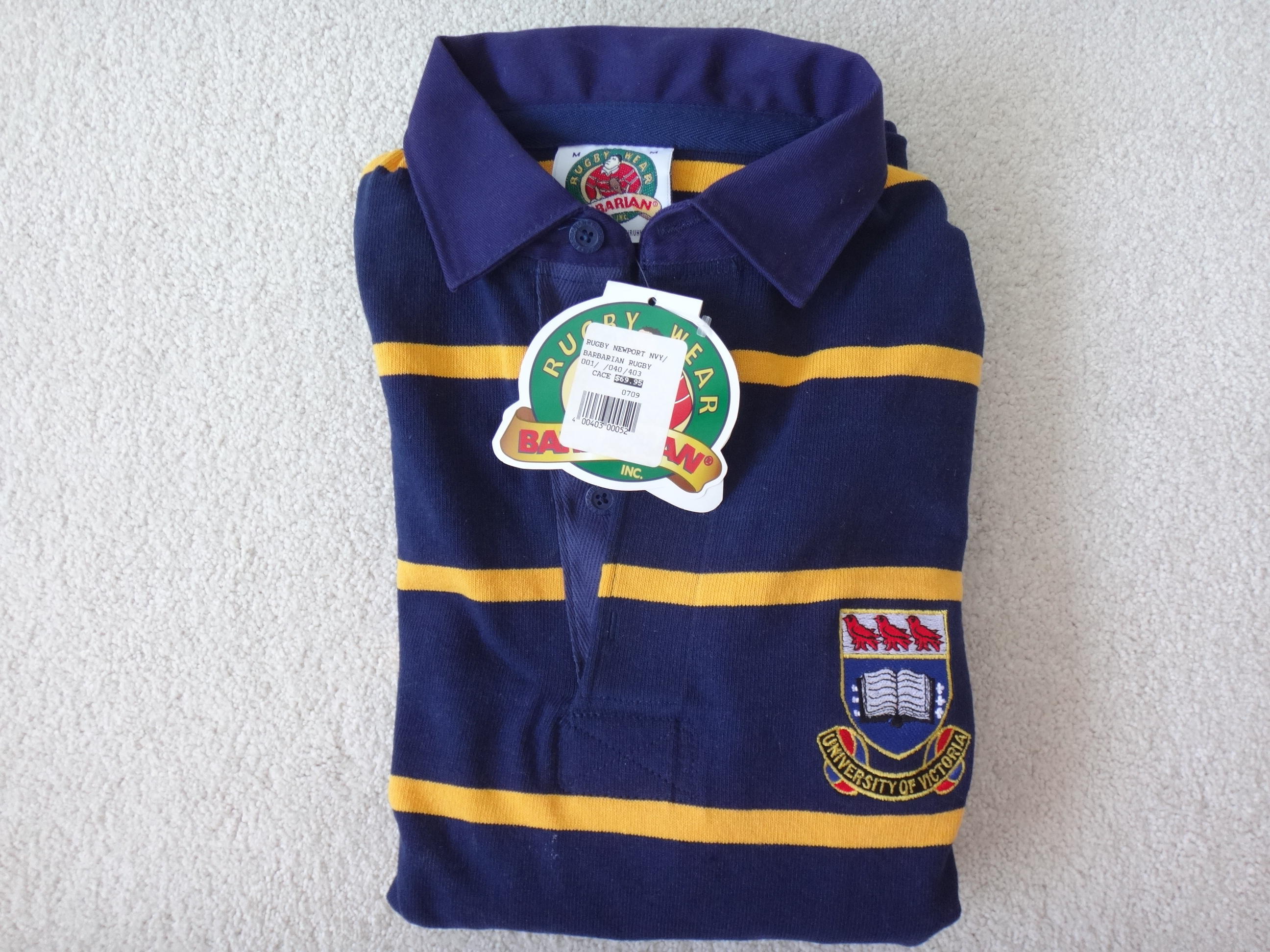 ✅🆕University of Victoria Men's Medium Barbarian Rugby Jersey