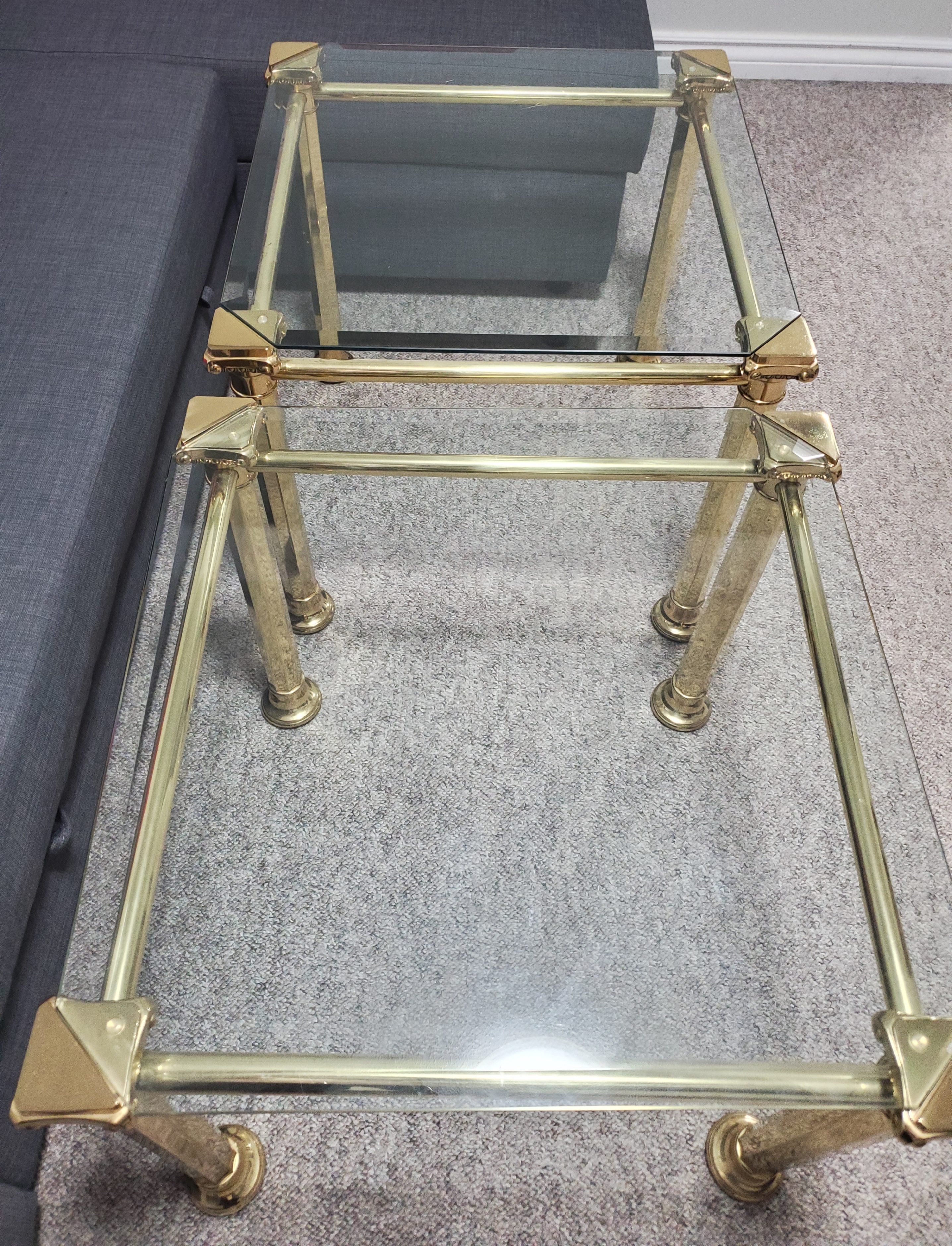 A PAIR OF GLASS TOP TABLES - photo 4