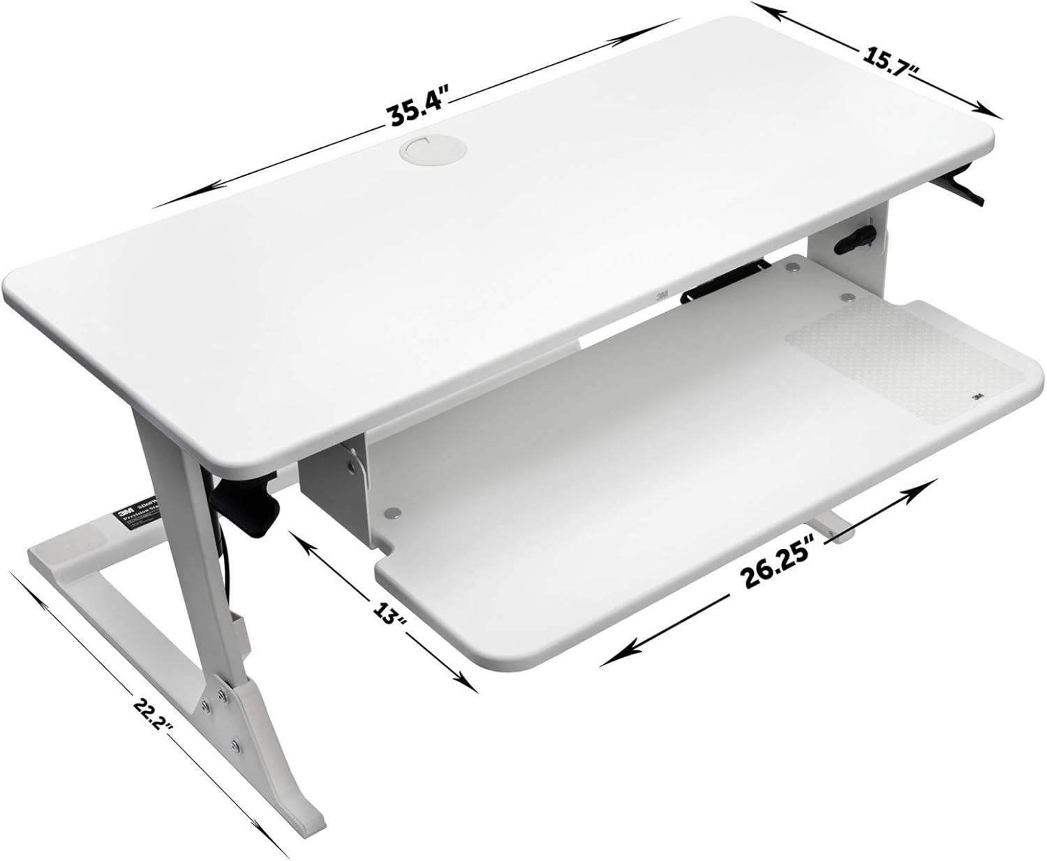 3M Height Adjustable Standing Des - White (New in box) - photo 2