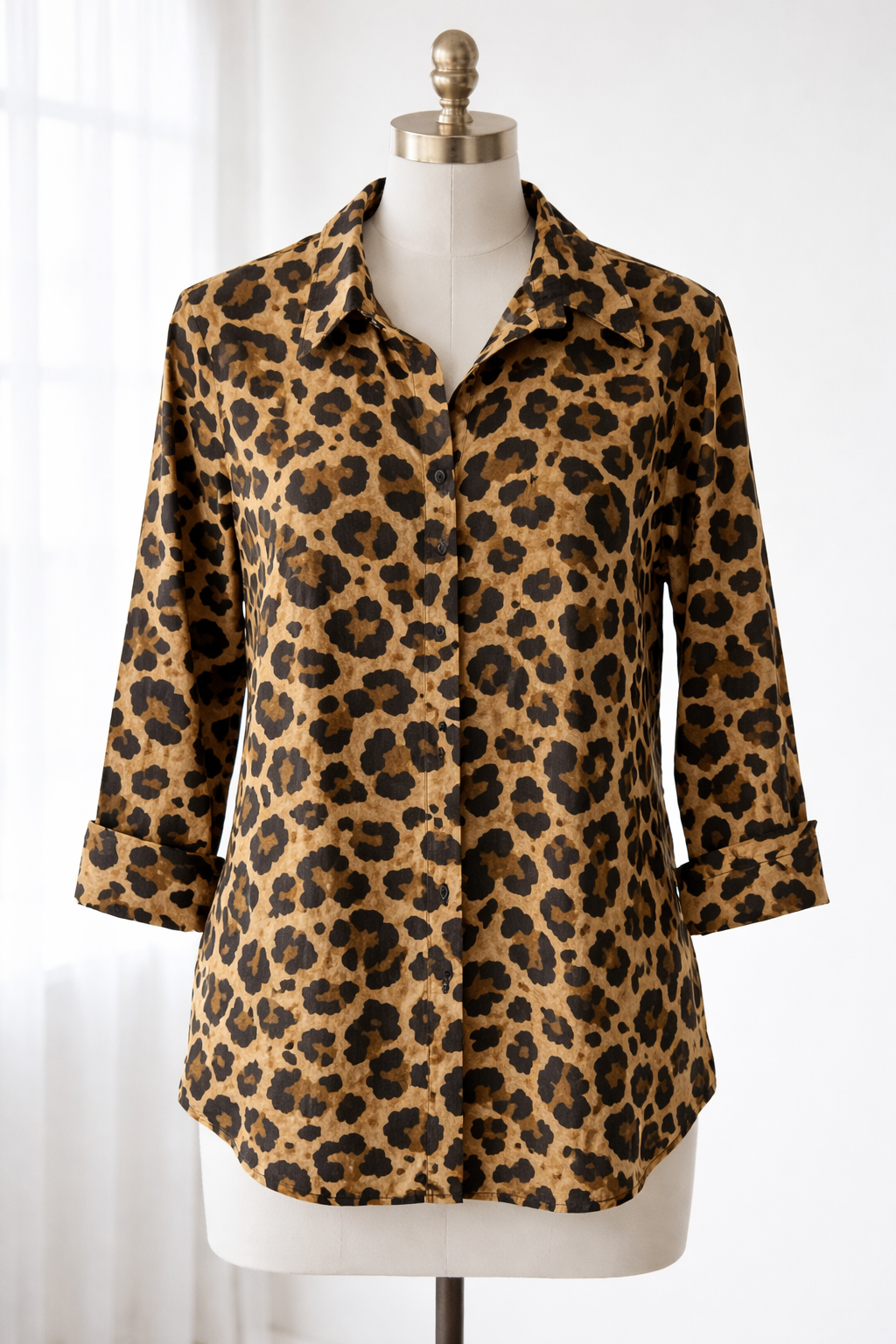 Blusa tipo camisa con estampado animal print