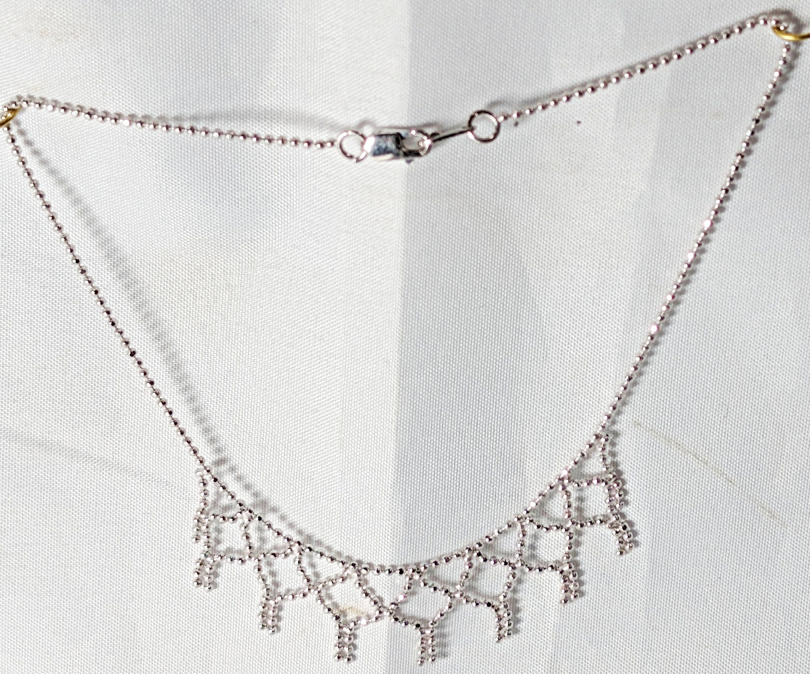 10K White Gold Fancy Anklet - photo 3