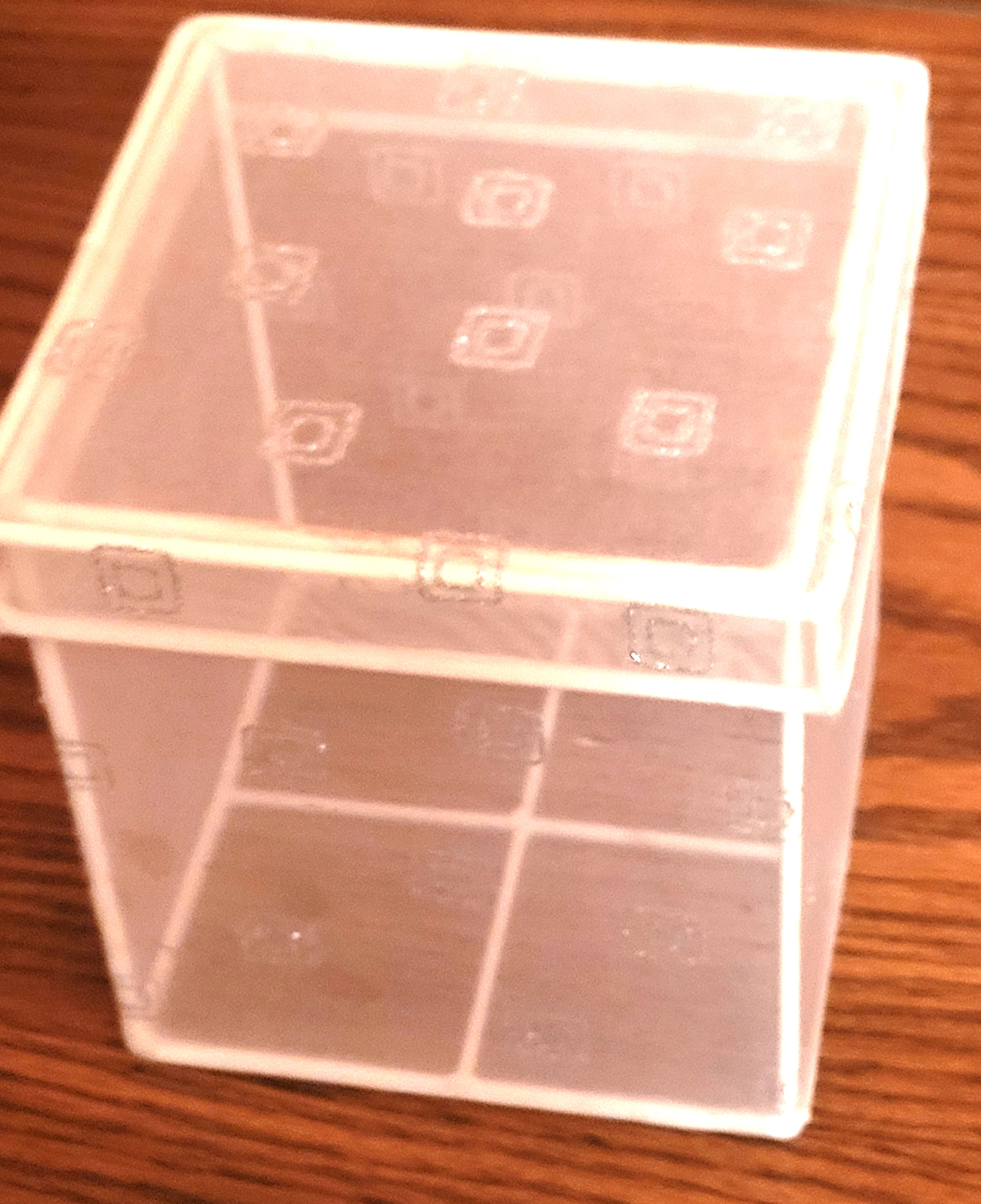 Sheer White Square Trinket Box Silver Glitter Squares Minimalist