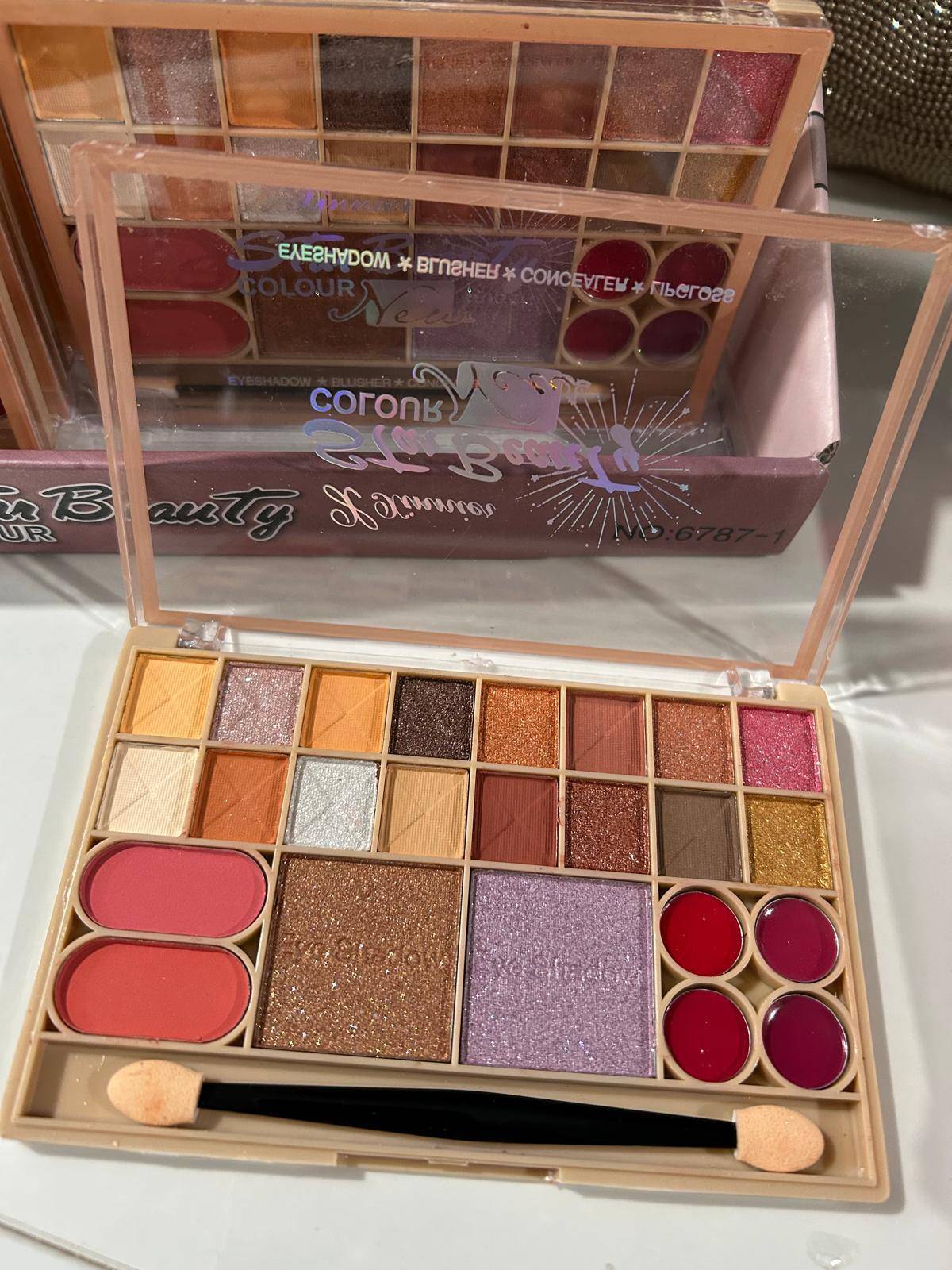Star Beauty Colour Eyeshadow Blusher Concealer Lipgloss  Palette