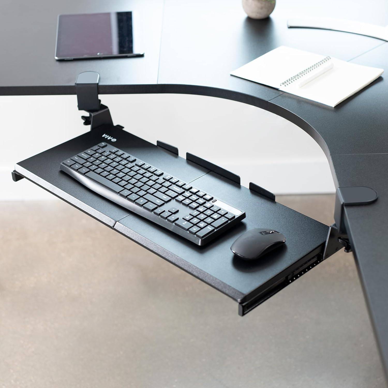 New VIVO Clamp-on Computer Keyboard & Mouse tray Fits Corners - photo 3