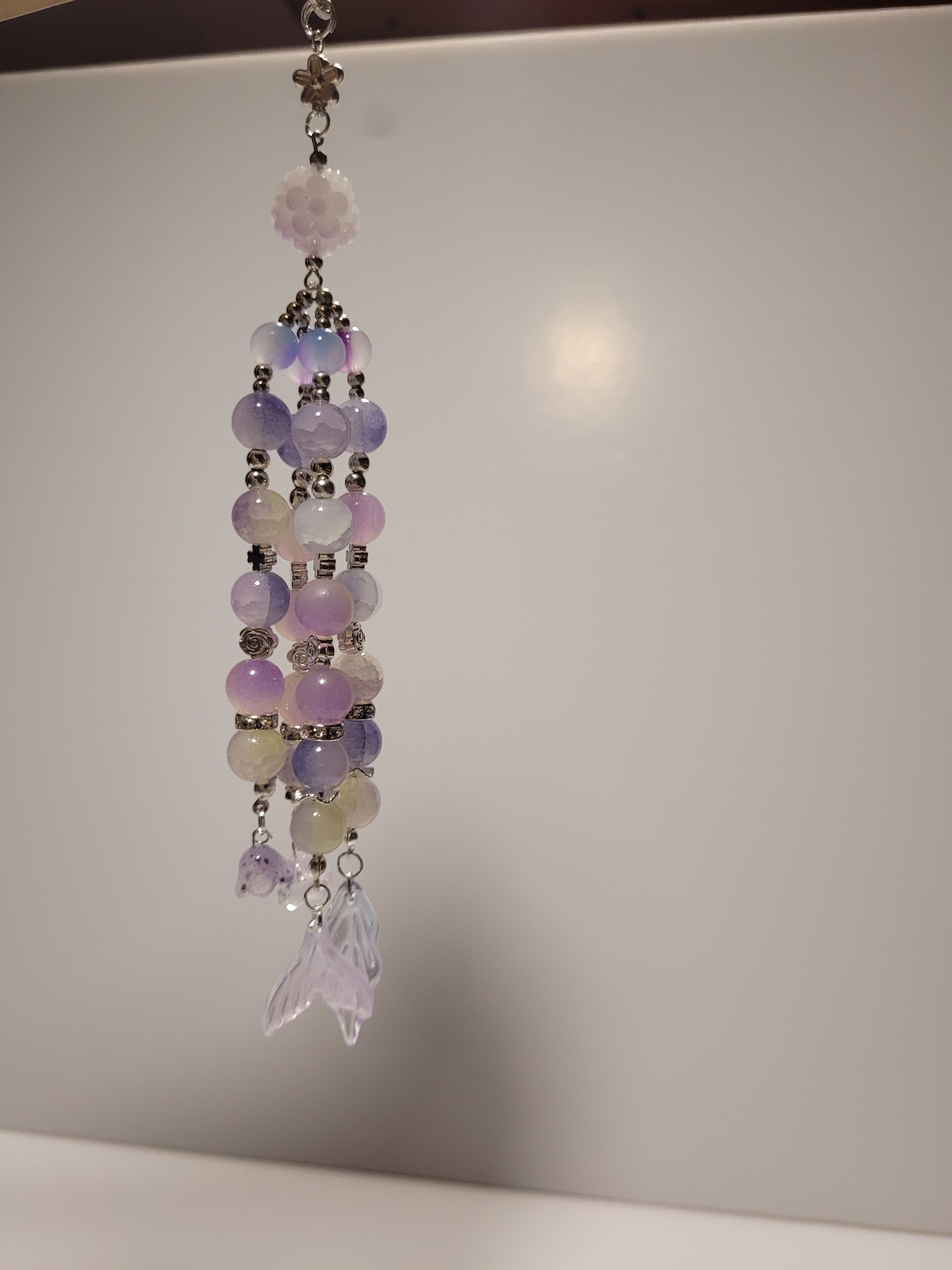 Handmade Beaded Keychain - Purple - photo 2
