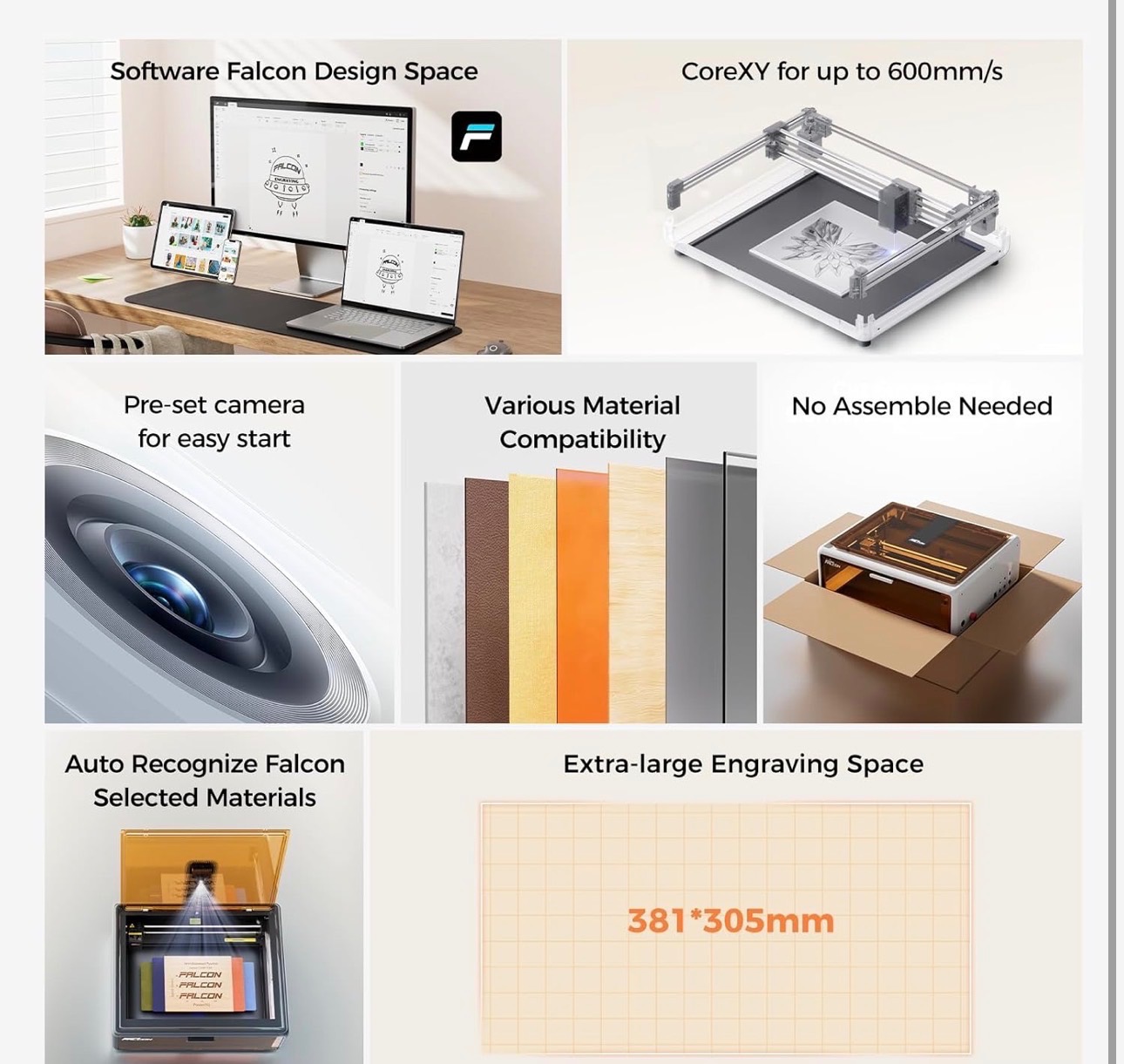 Laser Engraver 10w with 80w Laser Cutter & Engraver Machine Camr - photo 5