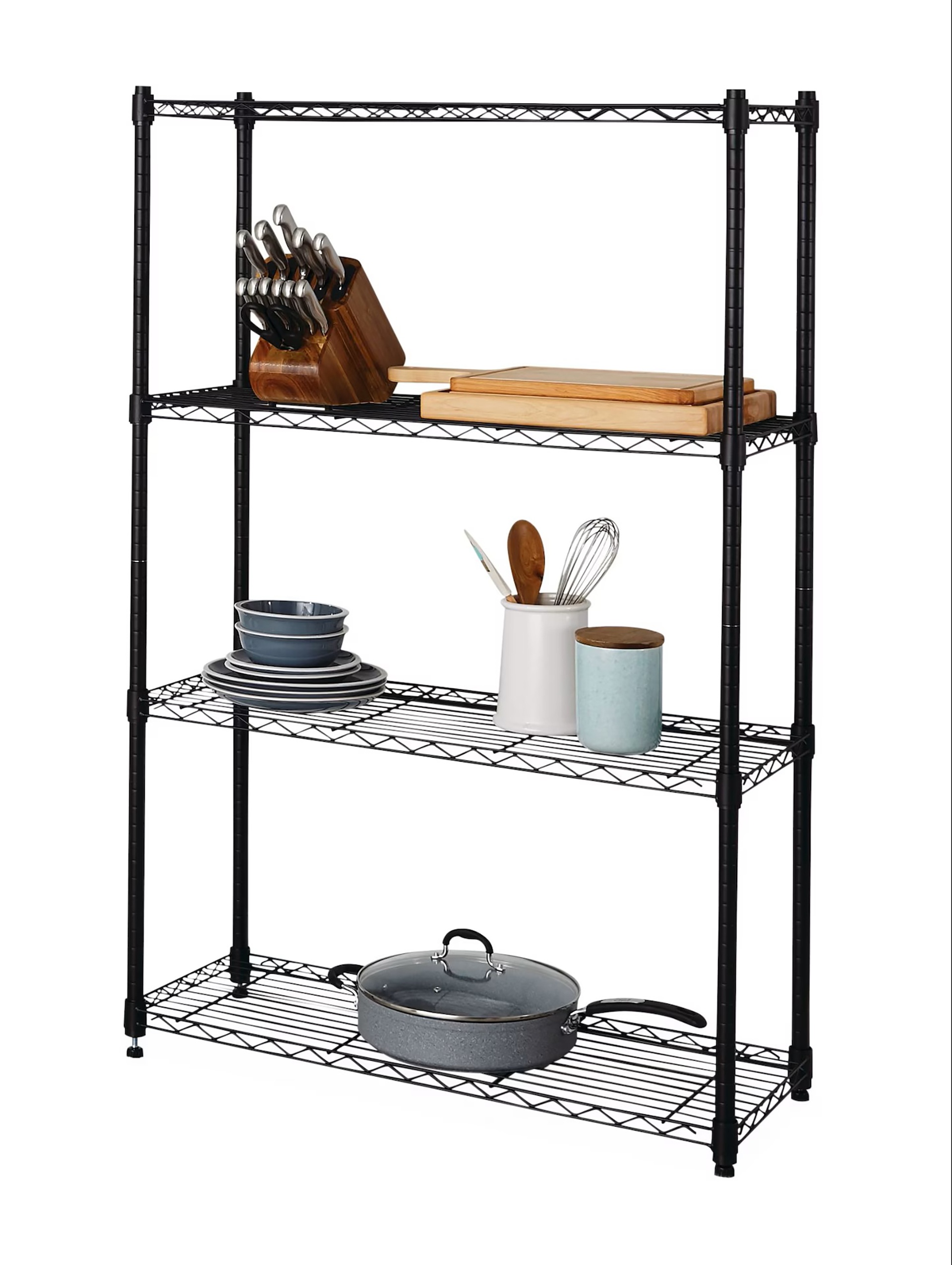 Metal 4-Tier Adjustable Wire Storage Shelves - Heavy Duty - photo 2