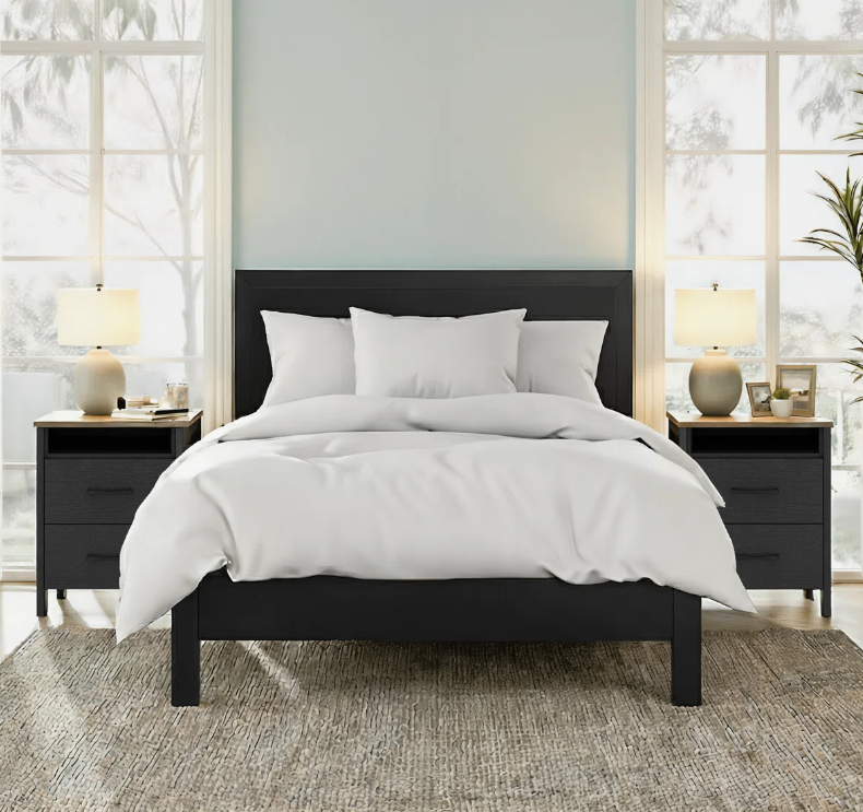 Set of 2 Black Nightstands - New in box - photo 4