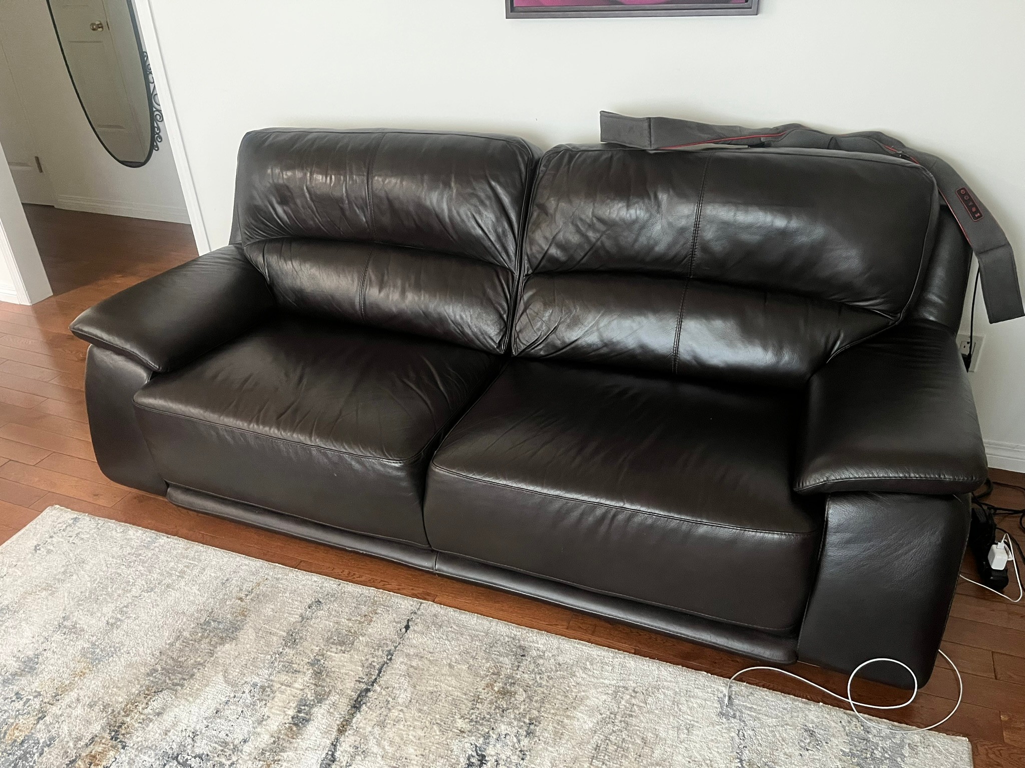 Dark Brown Leather Sofa