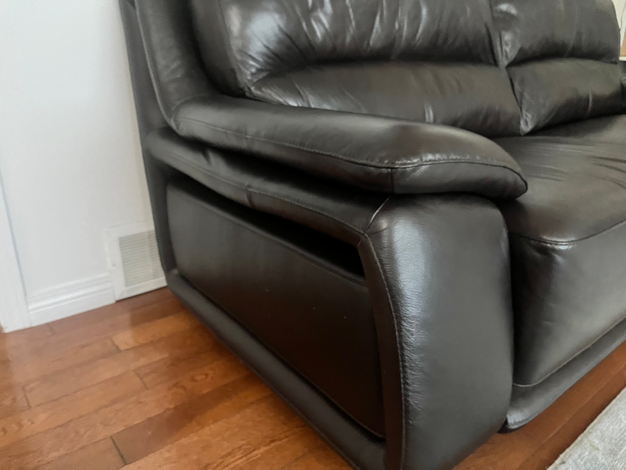 Dark Brown Leather Sofa - photo 3