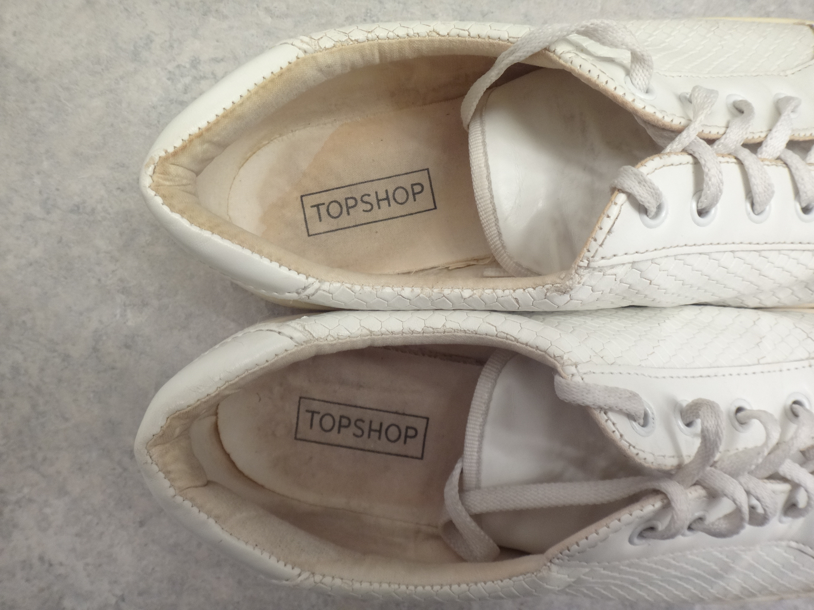 ✅♻️TOPSHOP Size 8 Snake Skin Effect Sneakers Made in Italy - photo 3