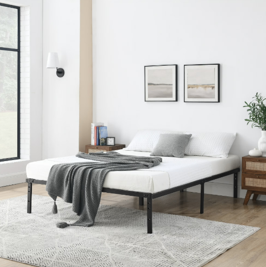 Black Metal Queen Bed Frame - Open box - photo 2