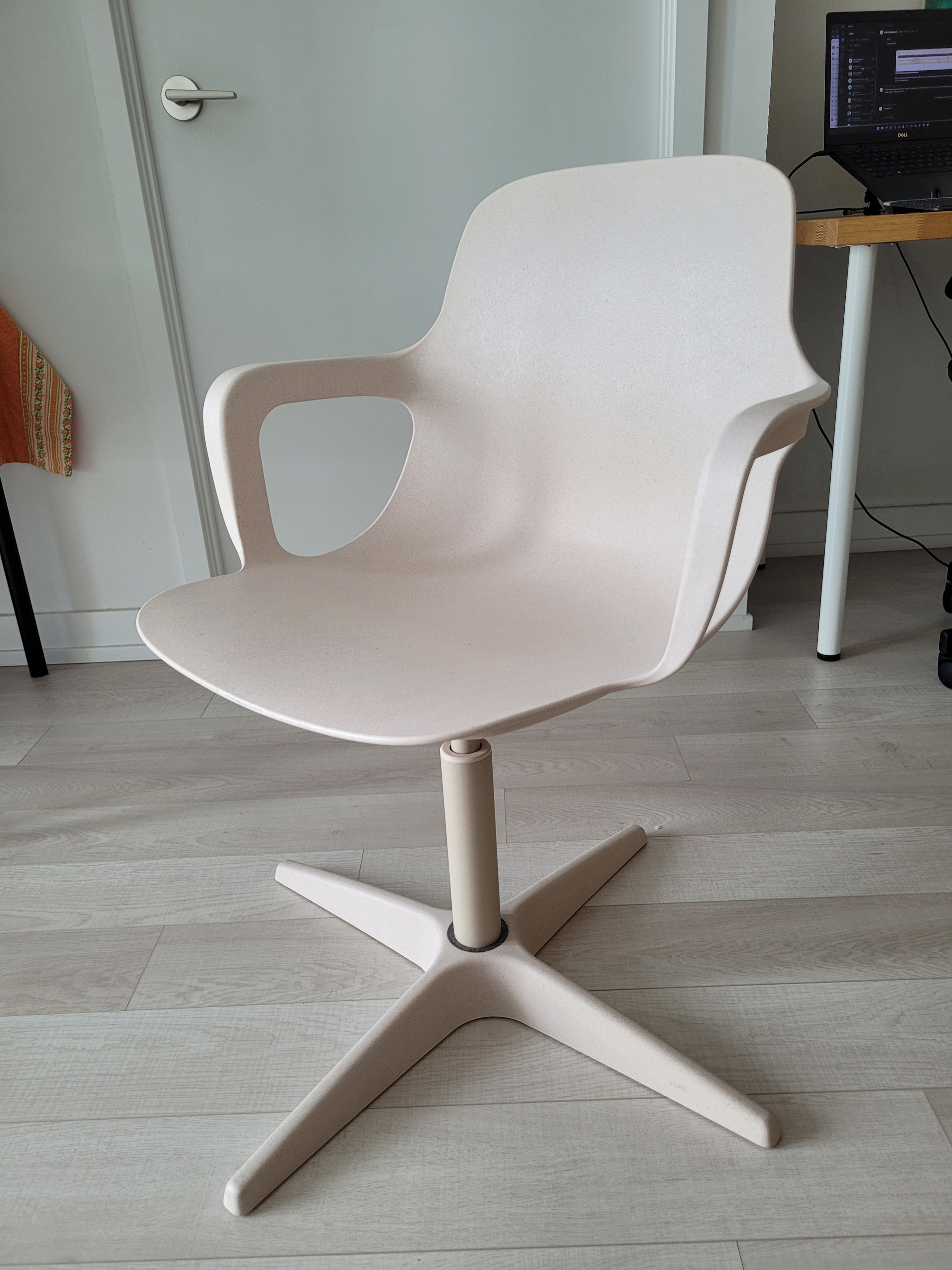 IKEA ODGER Swivel chair, white/beige