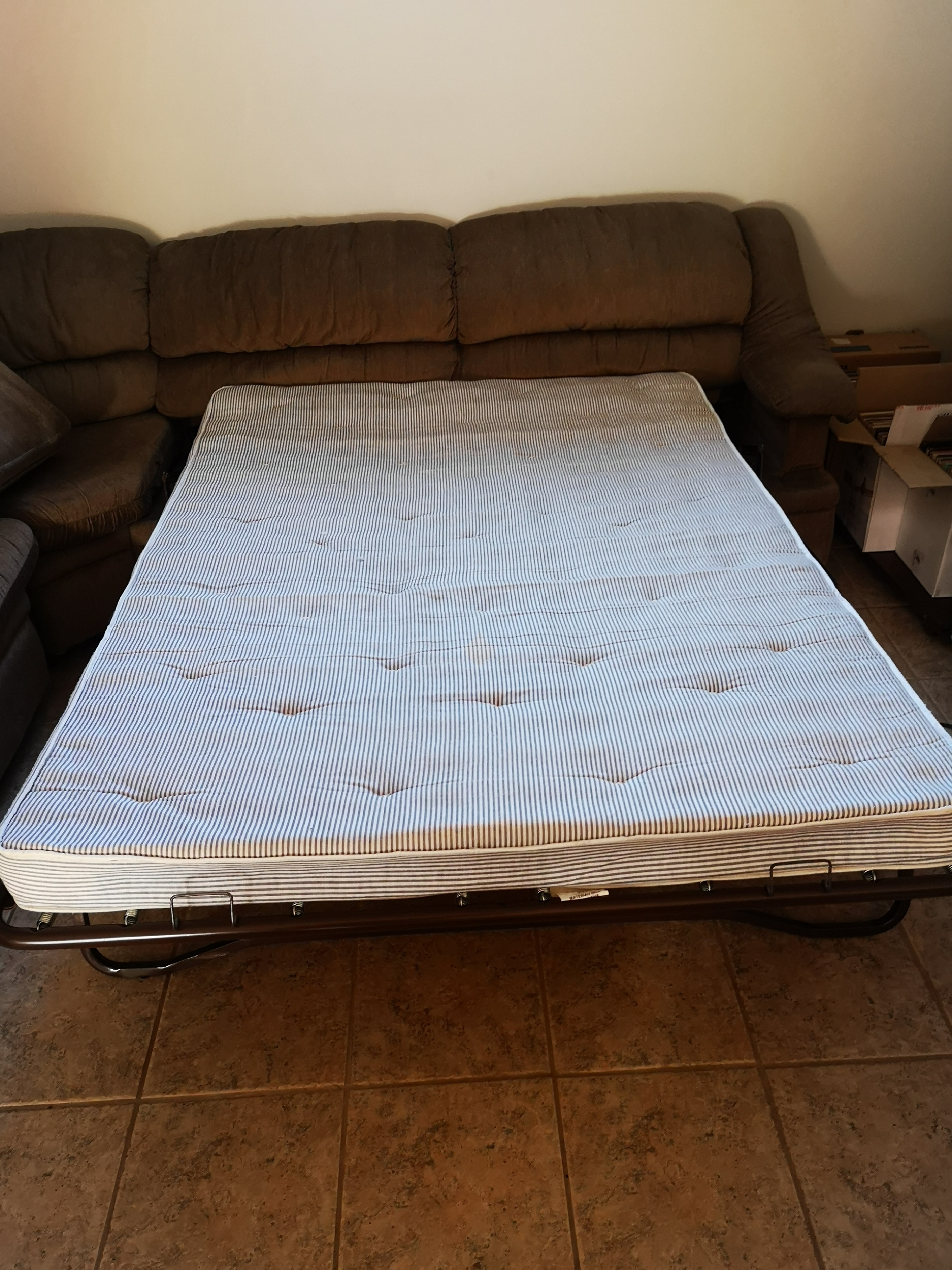Brown Sectional Couch with Hide-a-Bed - photo 4