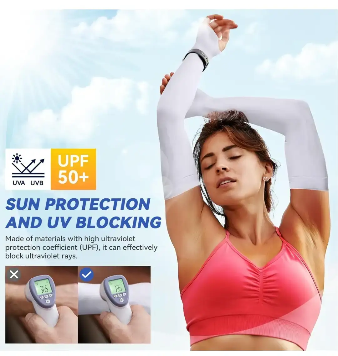 Outivity Arm Sleeves with UV protection (White or Beige) - photo 3
