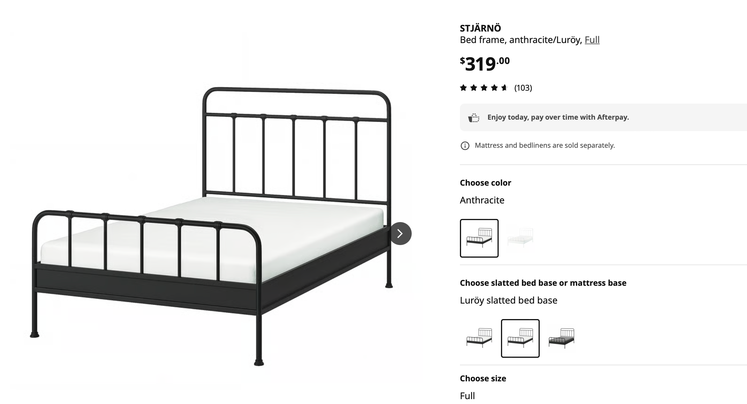 Metal Bed Frame "Stjarno" Double size with slatted base - photo 5