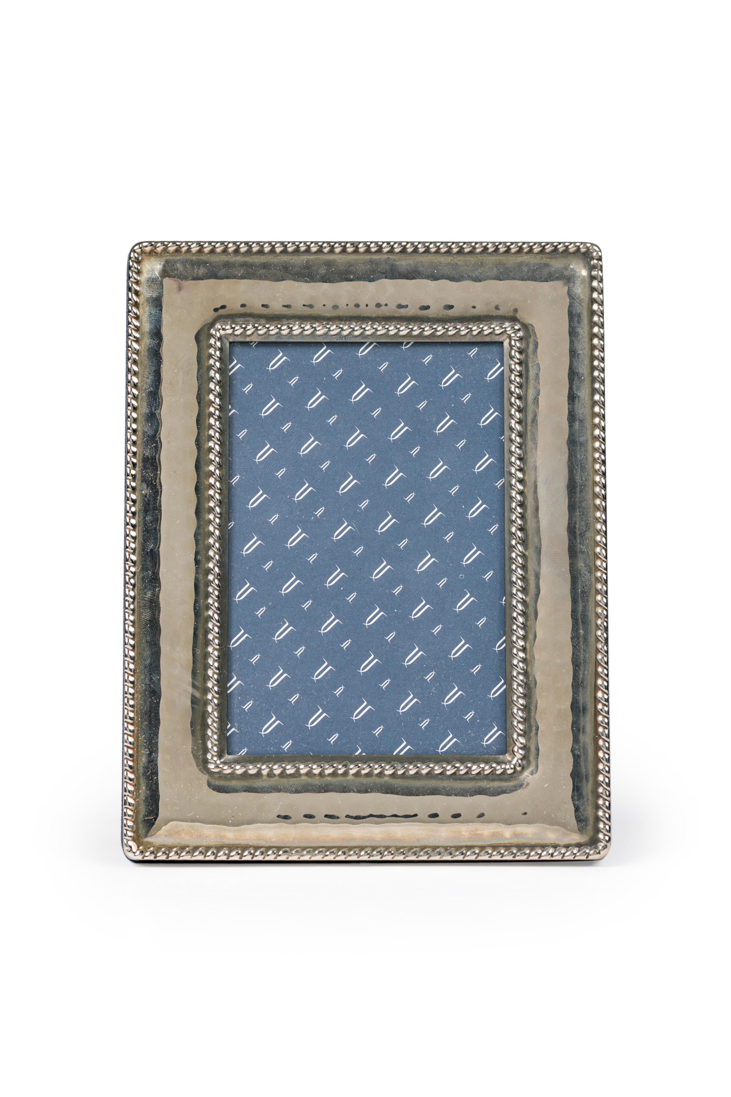 Vintage English Victorian Silver Plate Barley Twist Photo Frame