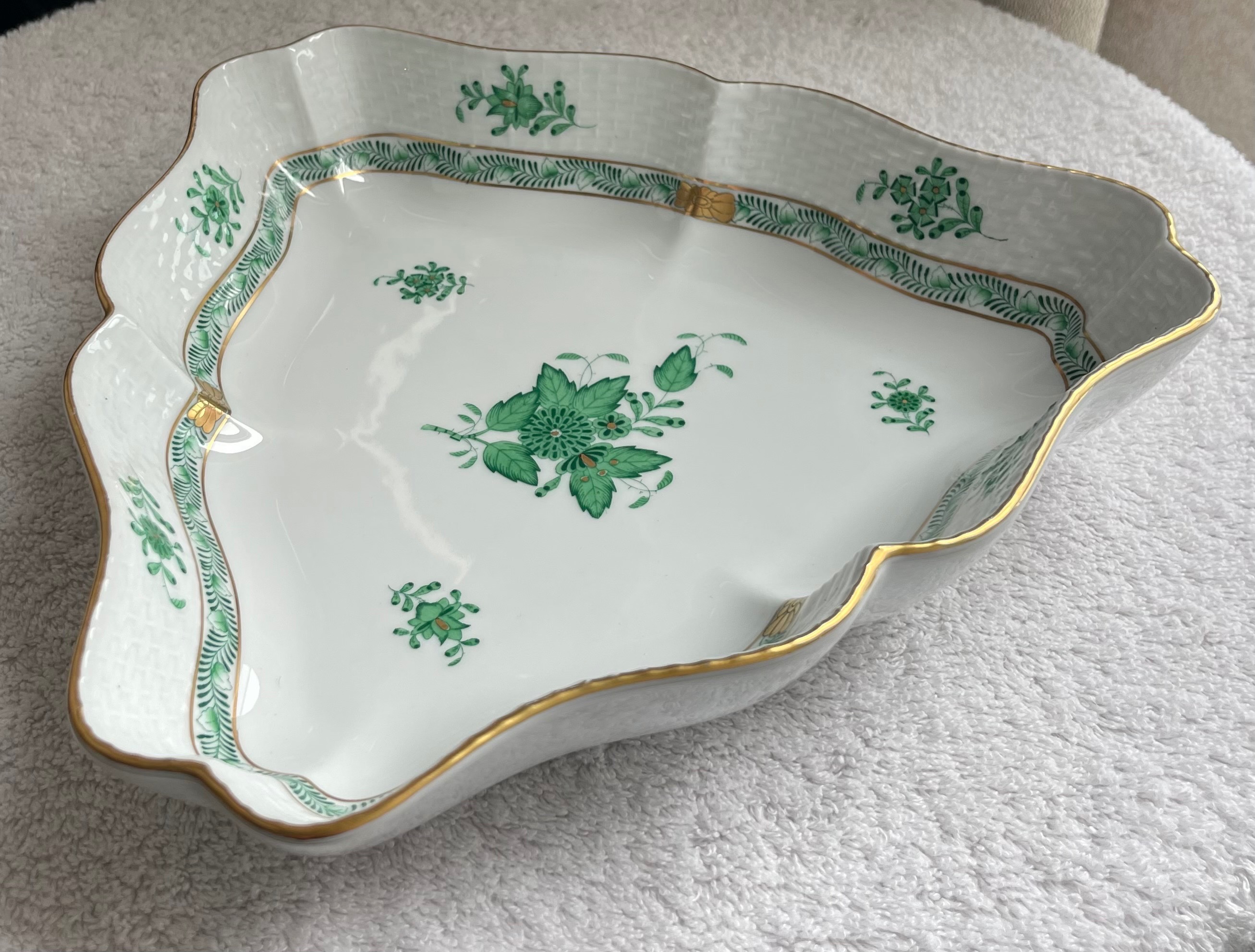 Herend Hungary 10" Triangular Serving Dish