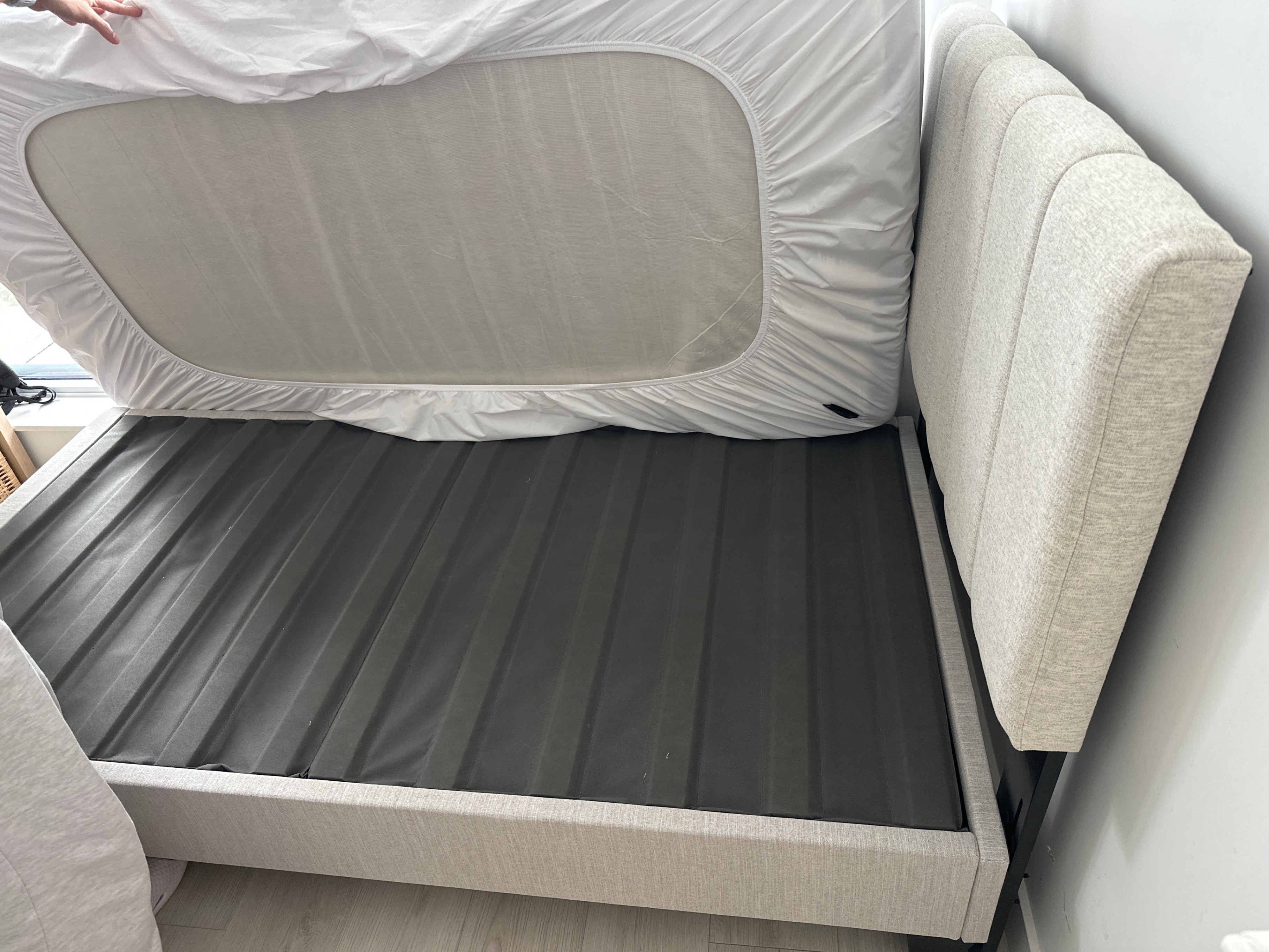 Casper Single Bed Frame – Like New (Beige) - photo 4