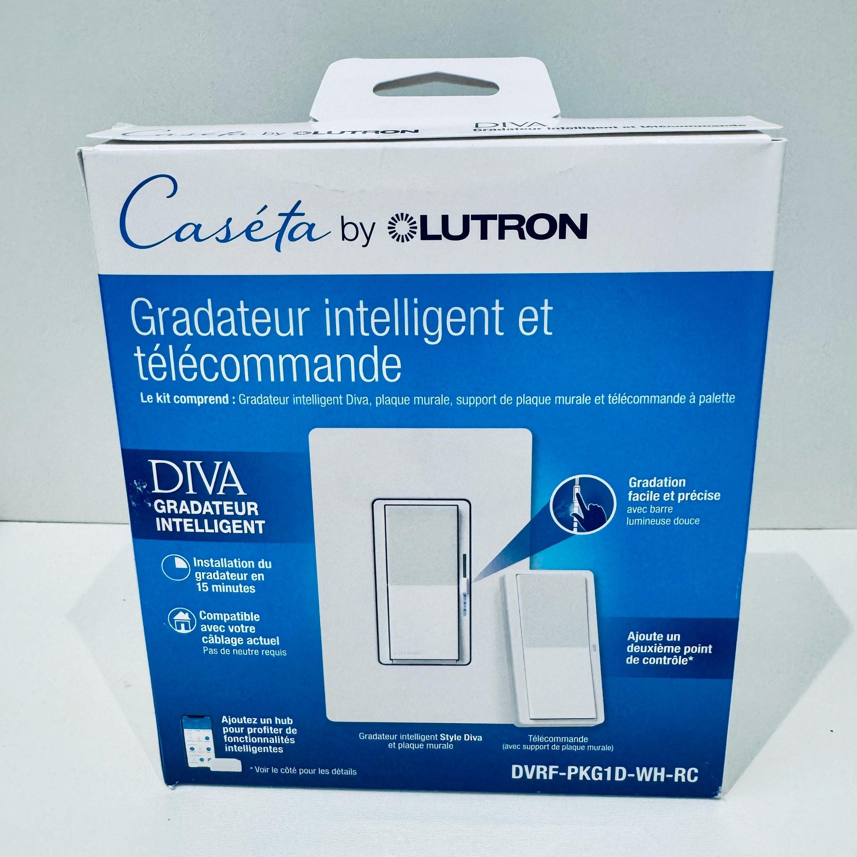Lutron Caseta Diva smart dimmer kit, DVRF-PKG1D-WH-RC - photo 2