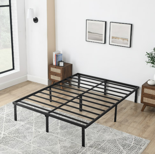 Black Metal Queen Bed Frame - Open box